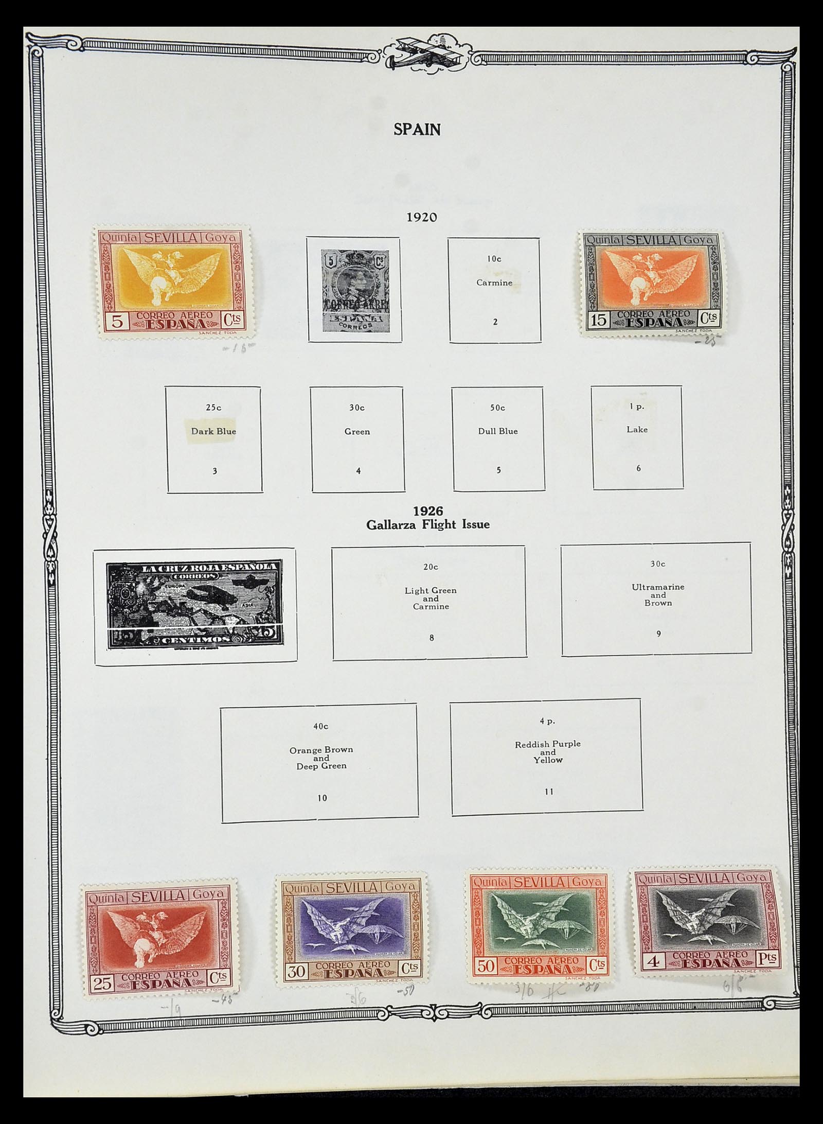 34905 072 - Postzegelverzameling 34905 Wereld luchtpostzegels 1919-1931.