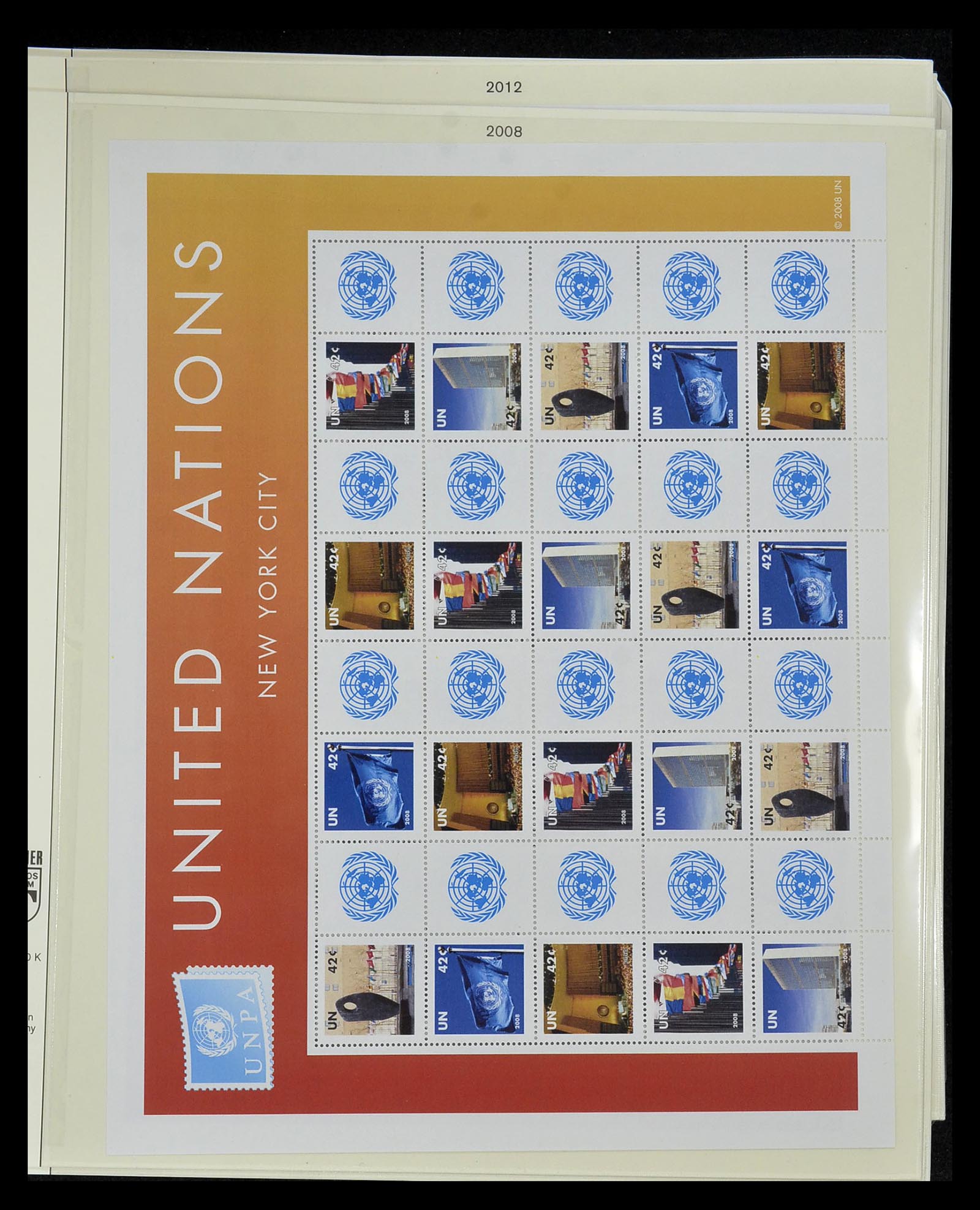 34907 008 - Stamp Collection 34907 United Nations Personal Sheets 2006-2016.