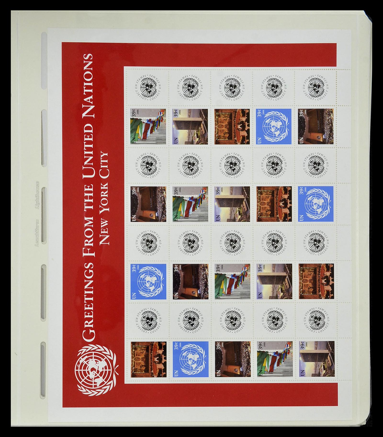 34907 016 - Stamp Collection 34907 United Nations Personal Sheets 2006-2016.