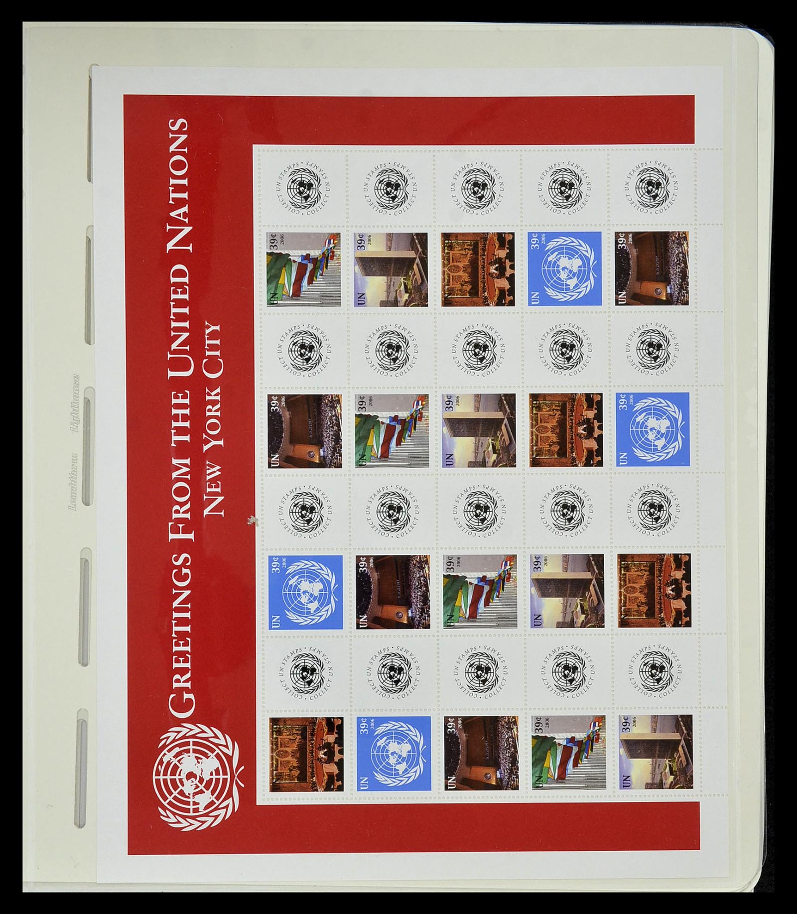 34907 017 - Stamp Collection 34907 United Nations Personal Sheets 2006-2016.