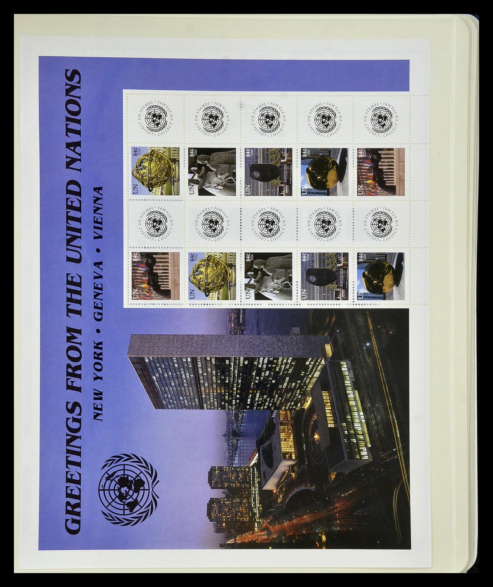 34907 022 - Stamp Collection 34907 United Nations Personal Sheets 2006-2016.