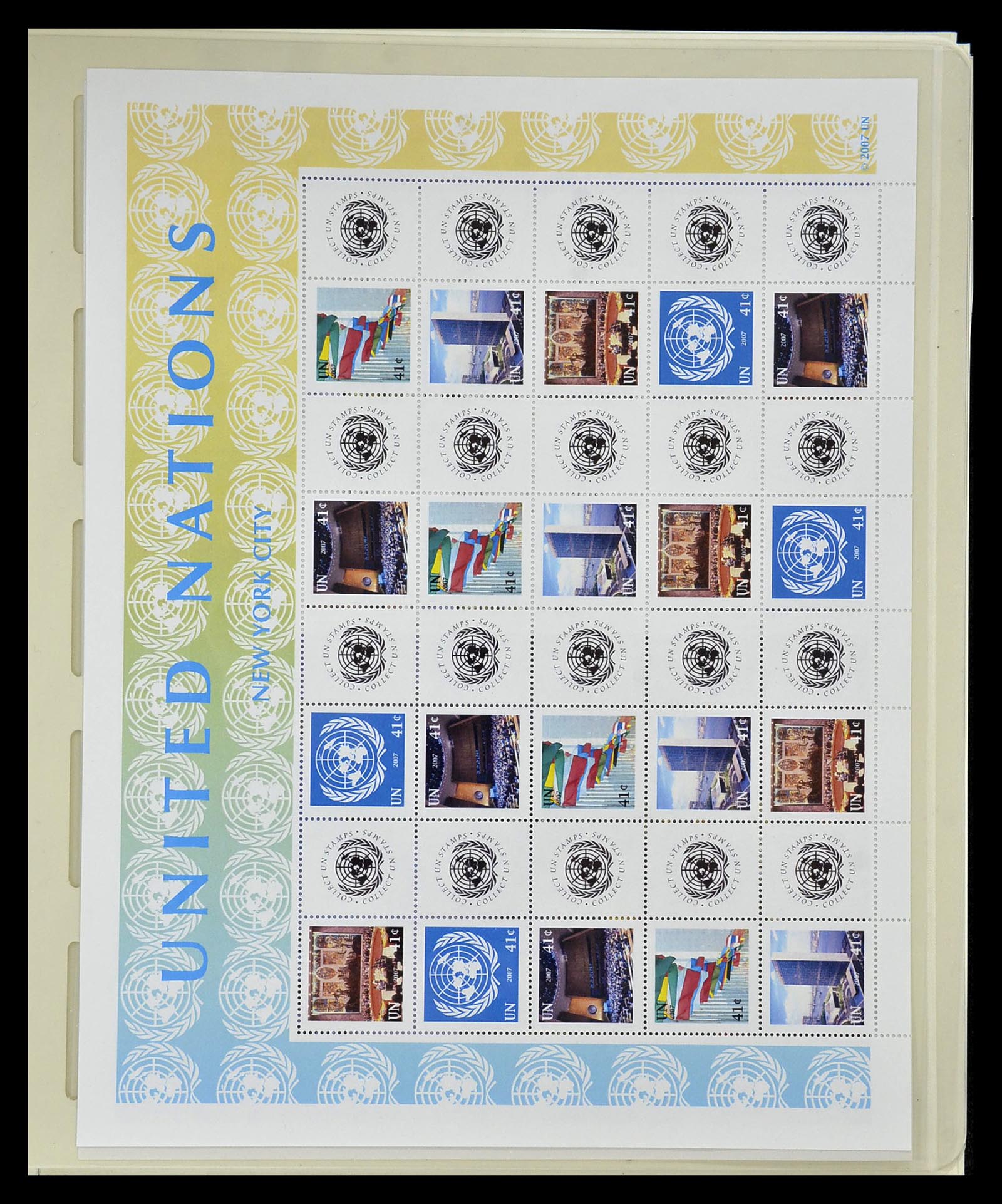 34907 034 - Stamp Collection 34907 United Nations Personal Sheets 2006-2016.