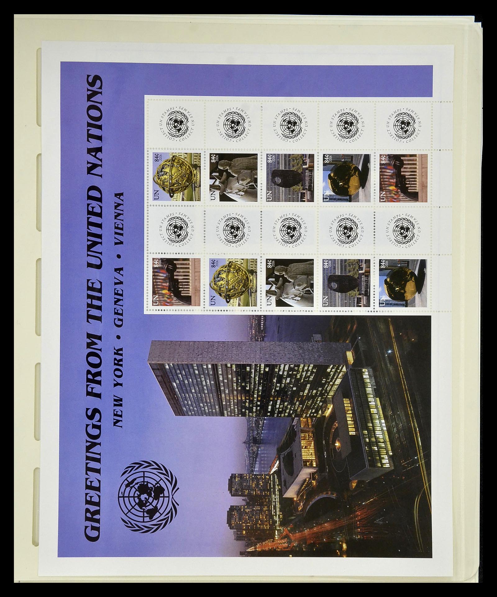 34907 035 - Stamp Collection 34907 United Nations Personal Sheets 2006-2016.