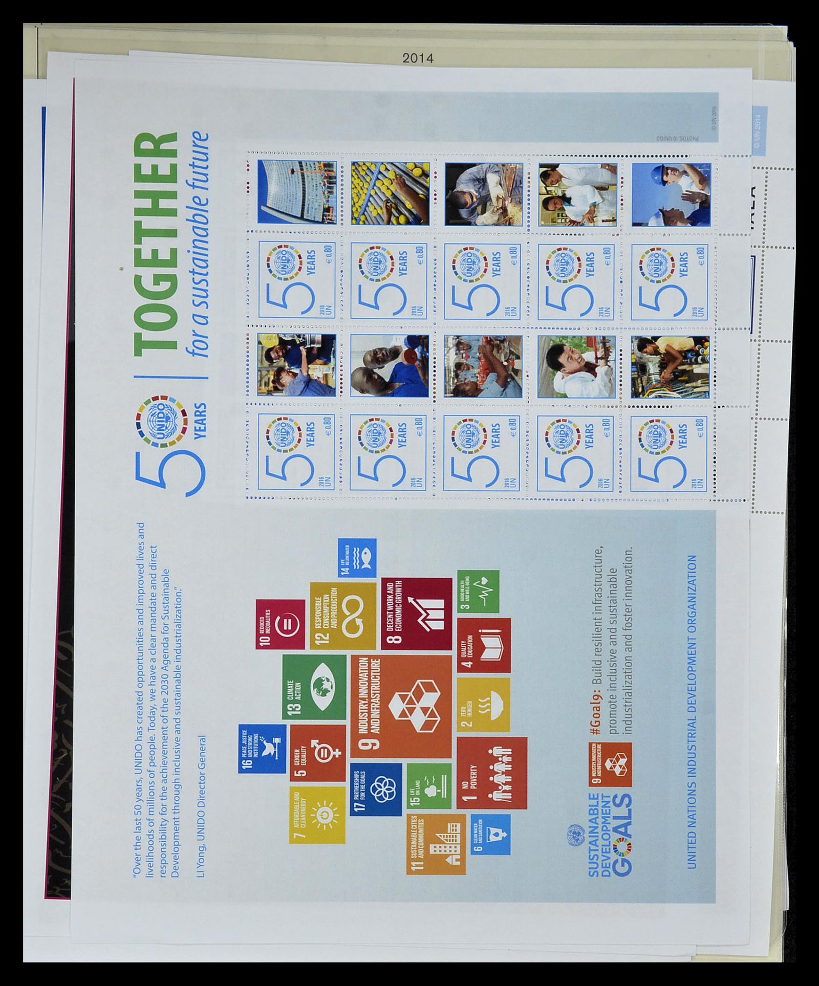 34907 044 - Stamp Collection 34907 United Nations Personal Sheets 2006-2016.