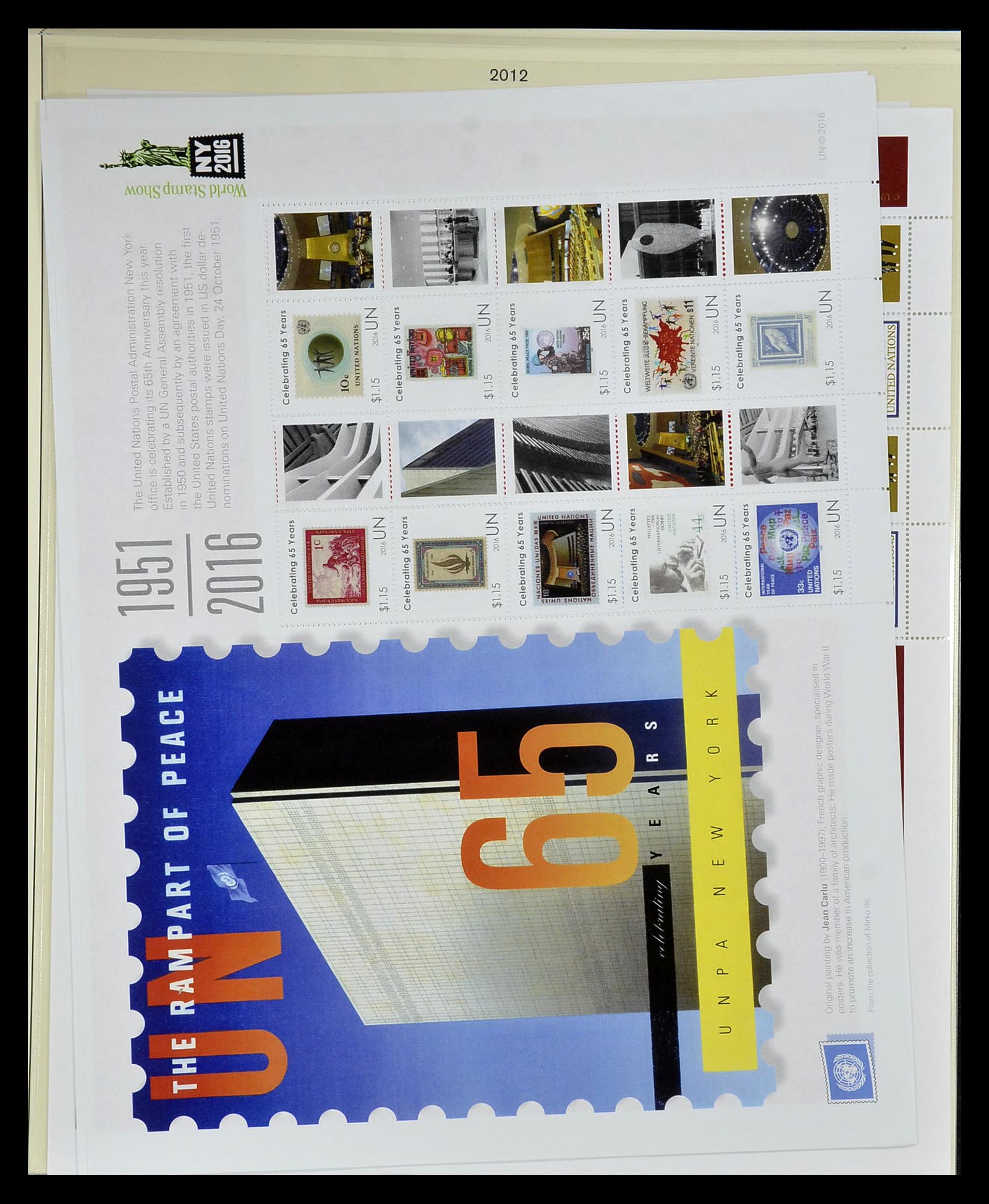 34907 058 - Stamp Collection 34907 United Nations Personal Sheets 2006-2016.