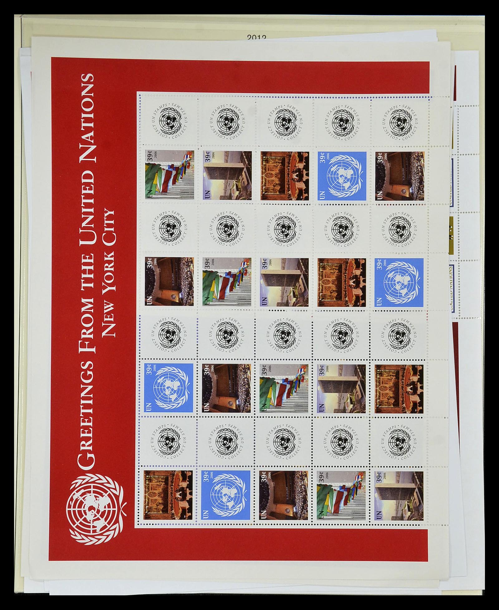 34907 059 - Stamp Collection 34907 United Nations Personal Sheets 2006-2016.