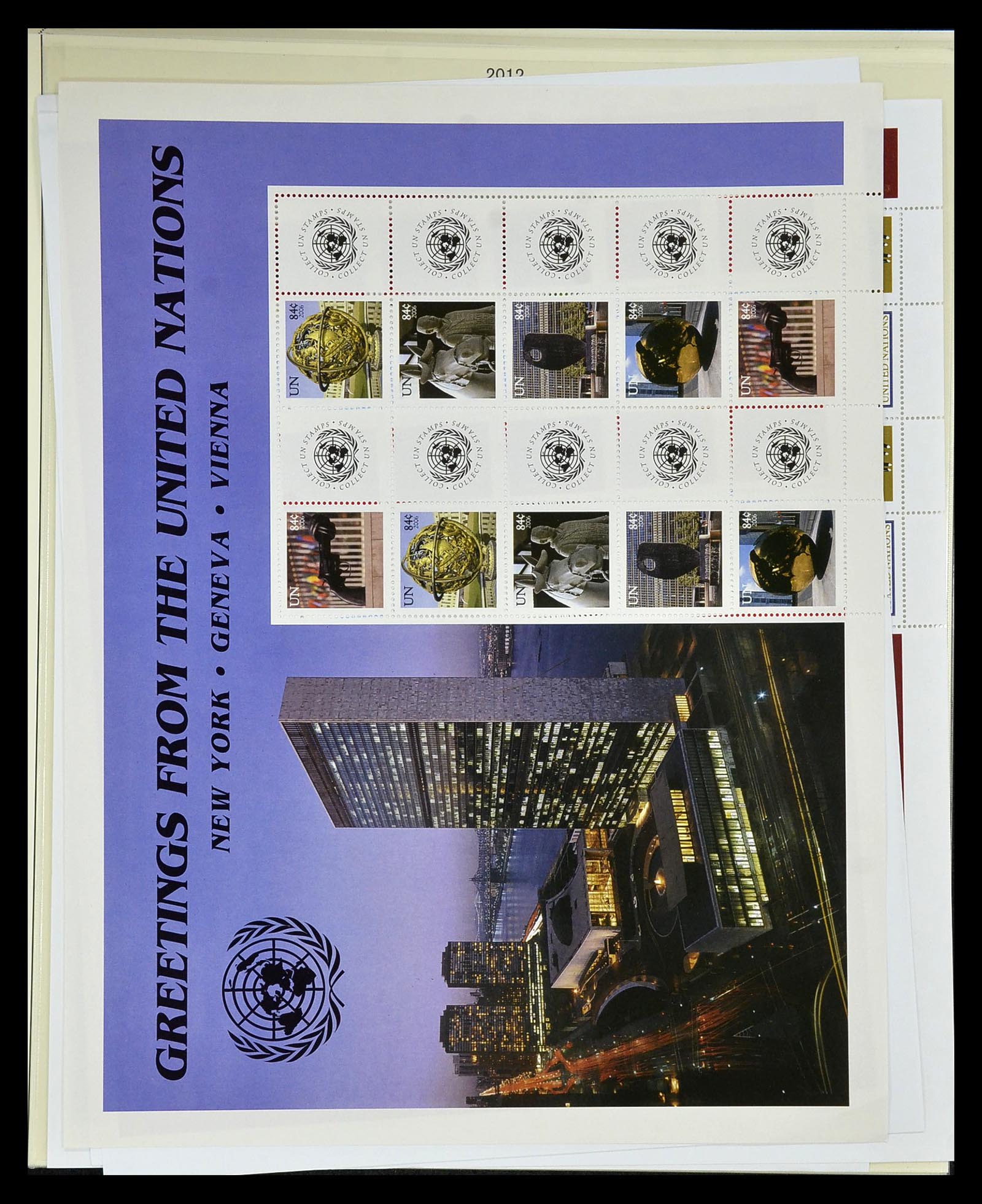 34907 060 - Postzegelverzameling 34907 Verenigde Naties persoonlijke vellen 2006-
