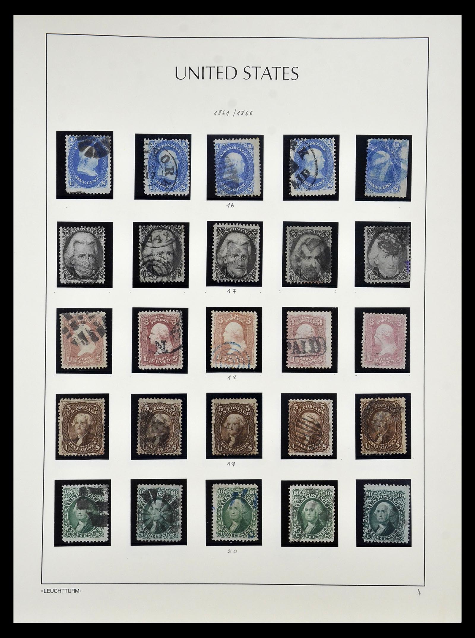 34910 003 - Postzegelverzameling 34910 USA 1851-1934.