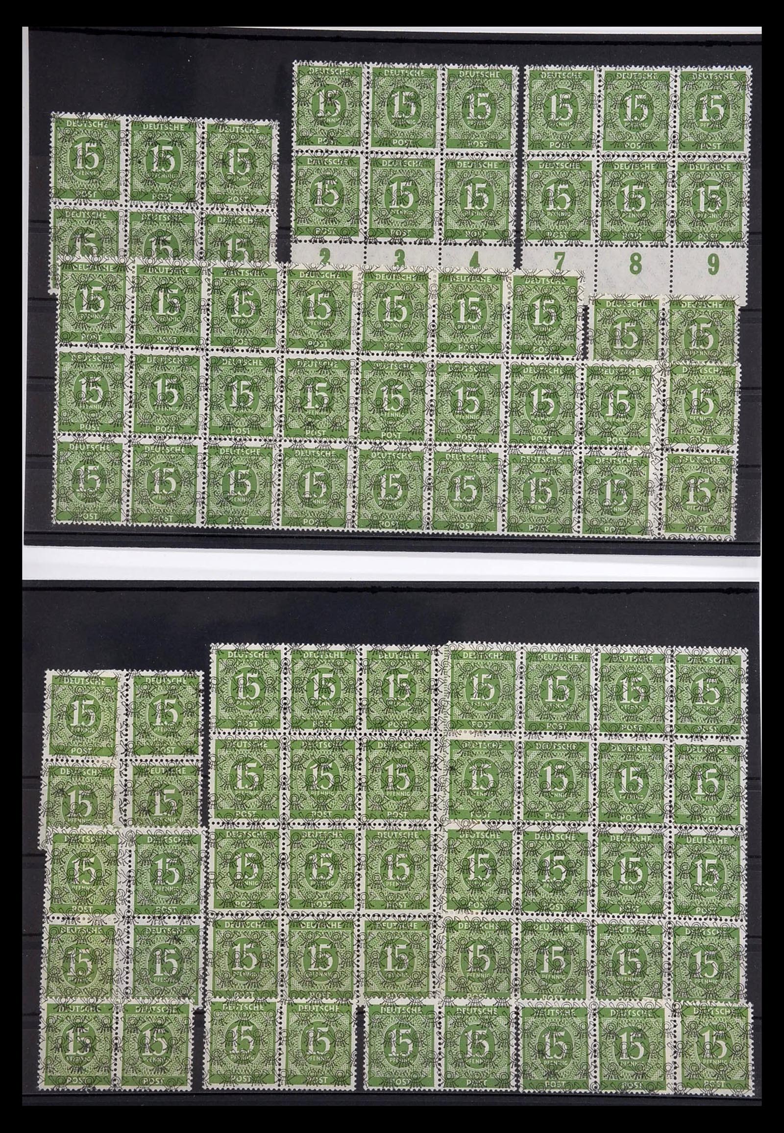 34914 002 - Postzegelverzameling 34914 Duitse Zone band- en net opdrukken 1948.