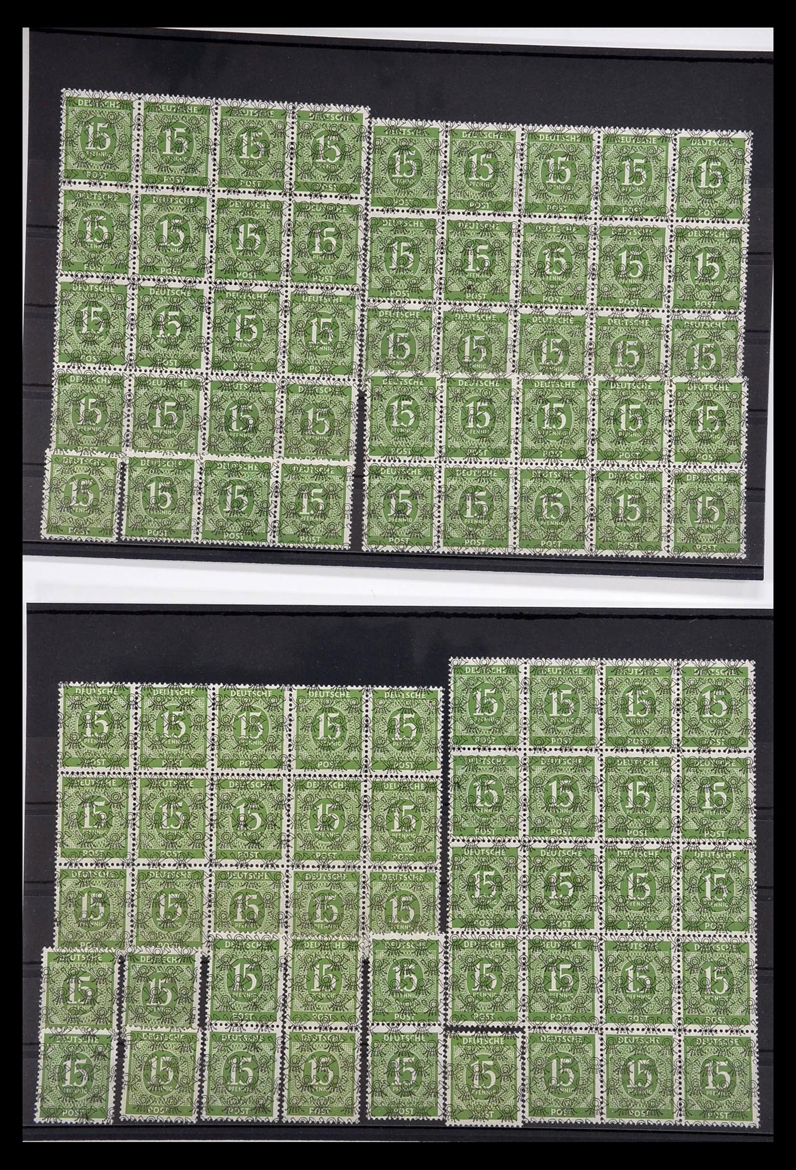 34914 005 - Postzegelverzameling 34914 Duitse Zone band- en net opdrukken 1948.