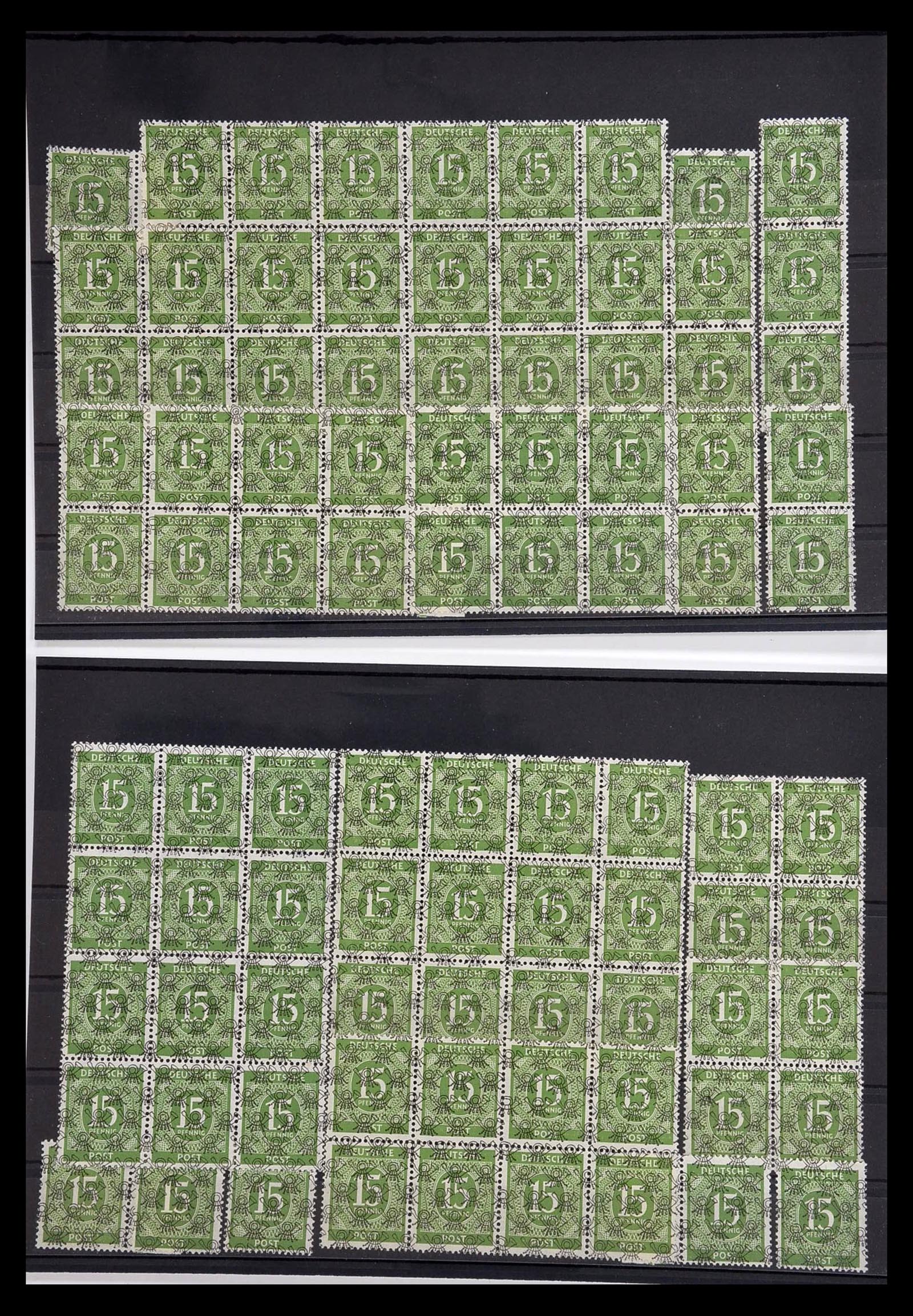 34914 006 - Postzegelverzameling 34914 Duitse Zone band- en net opdrukken 1948.