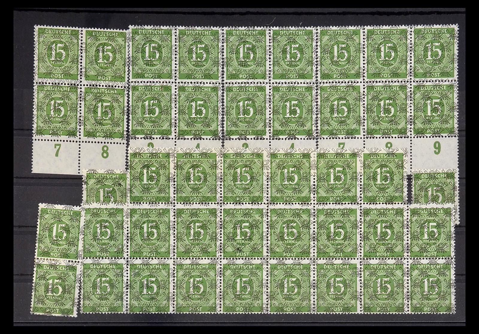 34914 007 - Postzegelverzameling 34914 Duitse Zone band- en net opdrukken 1948.