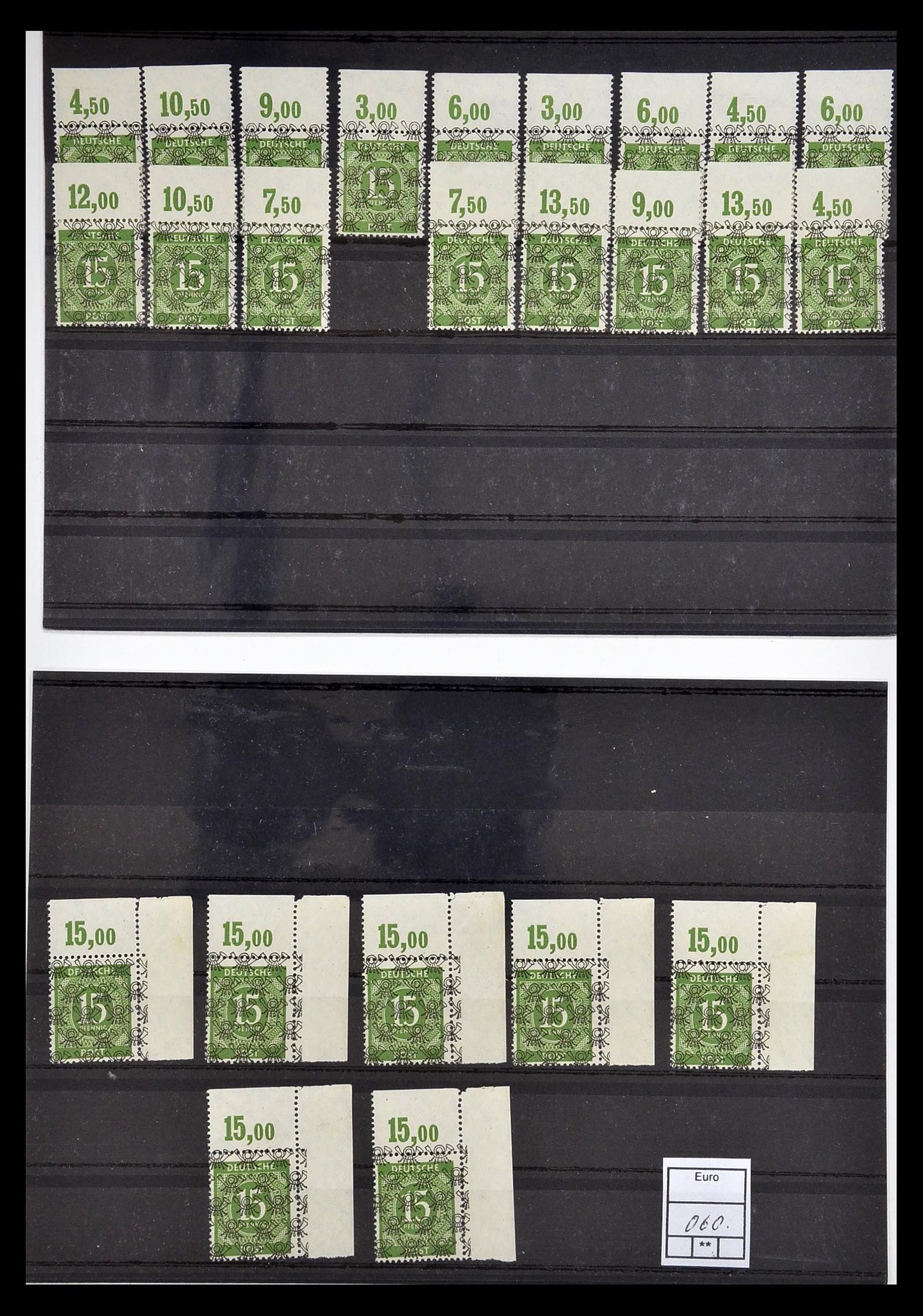 34914 010 - Postzegelverzameling 34914 Duitse Zone band- en net opdrukken 1948.