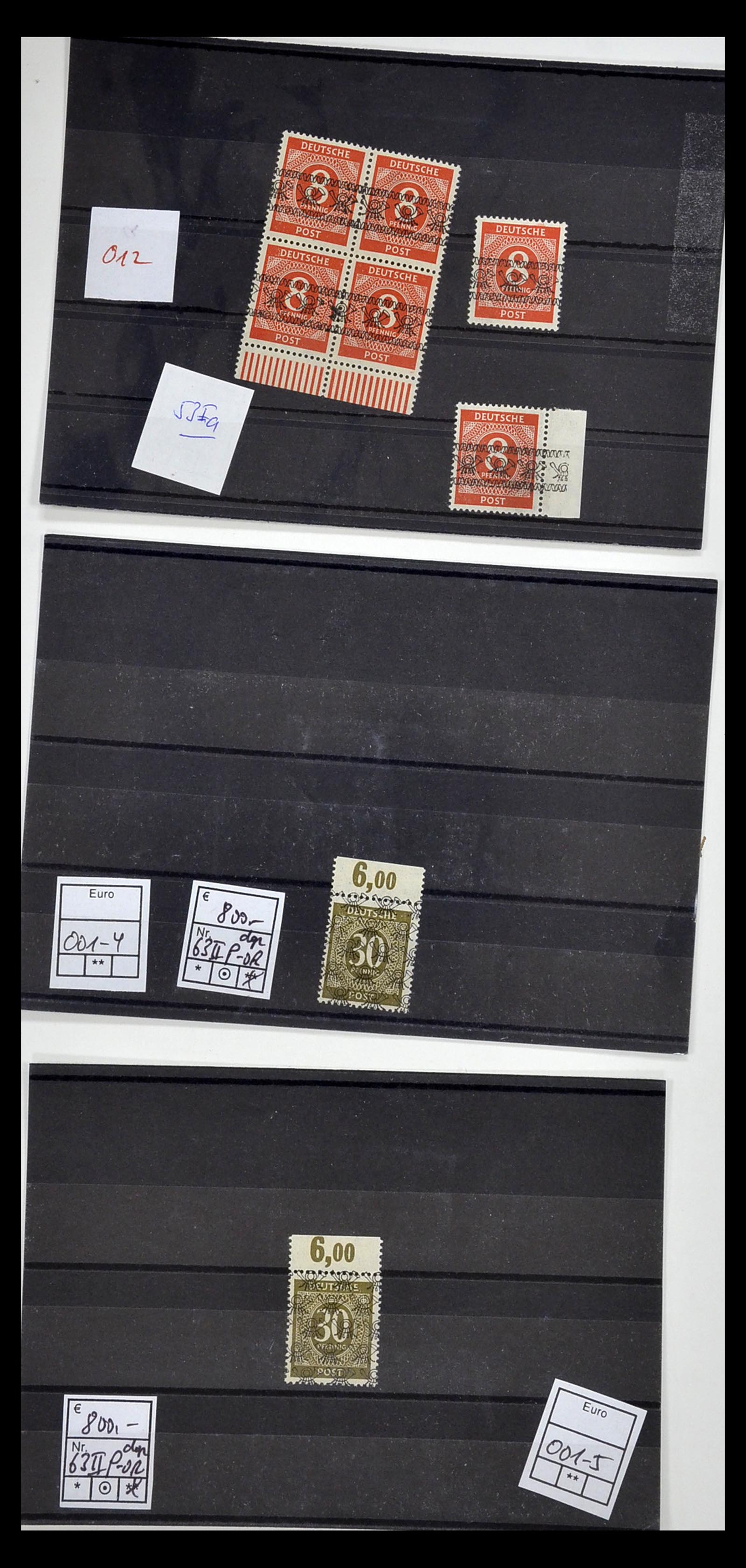 34914 017 - Postzegelverzameling 34914 Duitse Zone band- en net opdrukken 1948.