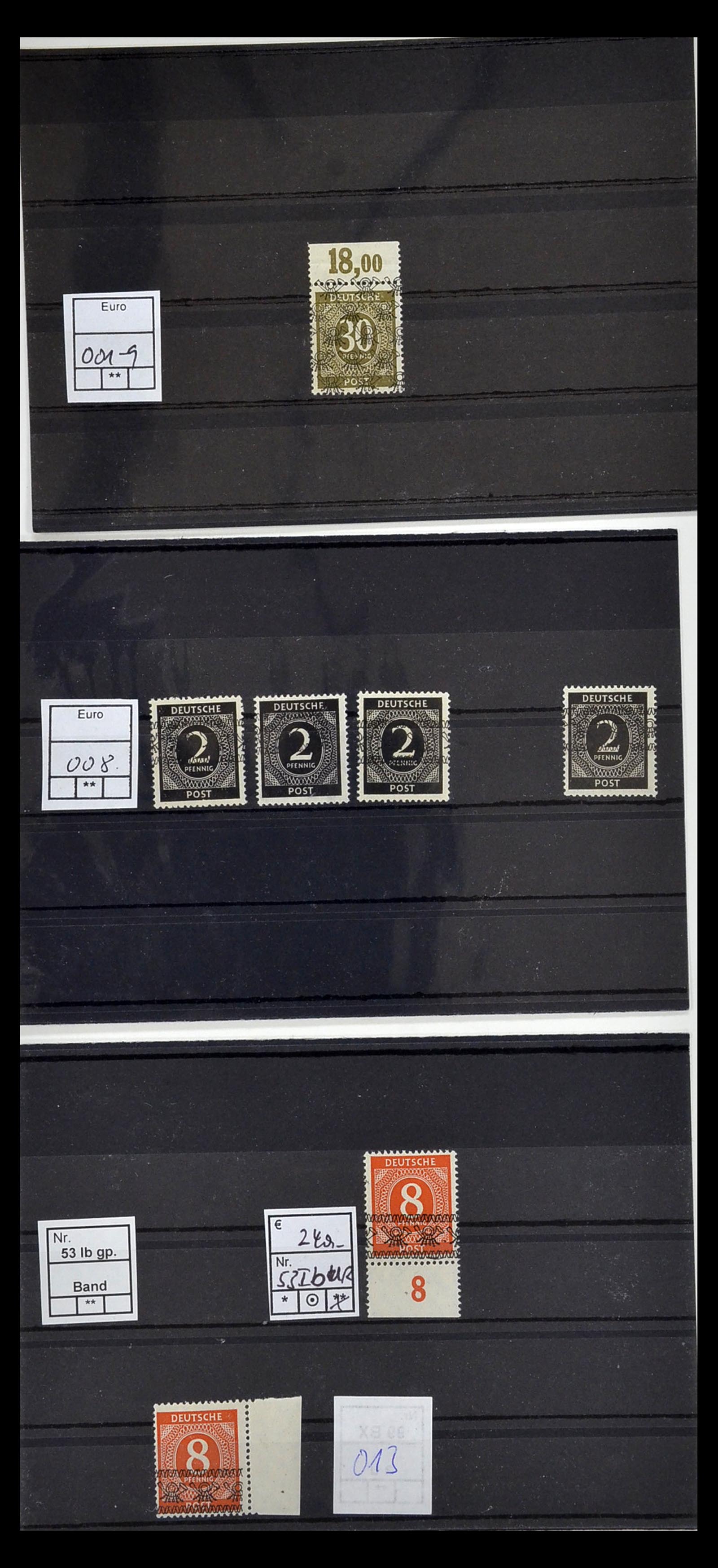 34914 019 - Postzegelverzameling 34914 Duitse Zone band- en net opdrukken 1948.