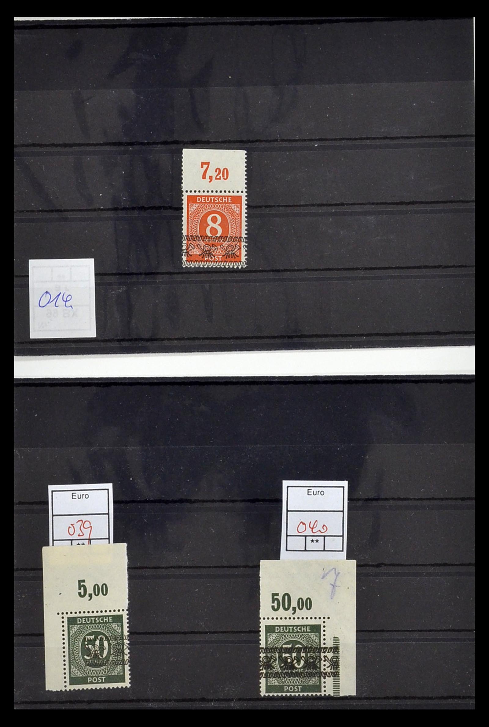 34914 021 - Postzegelverzameling 34914 Duitse Zone band- en net opdrukken 1948.