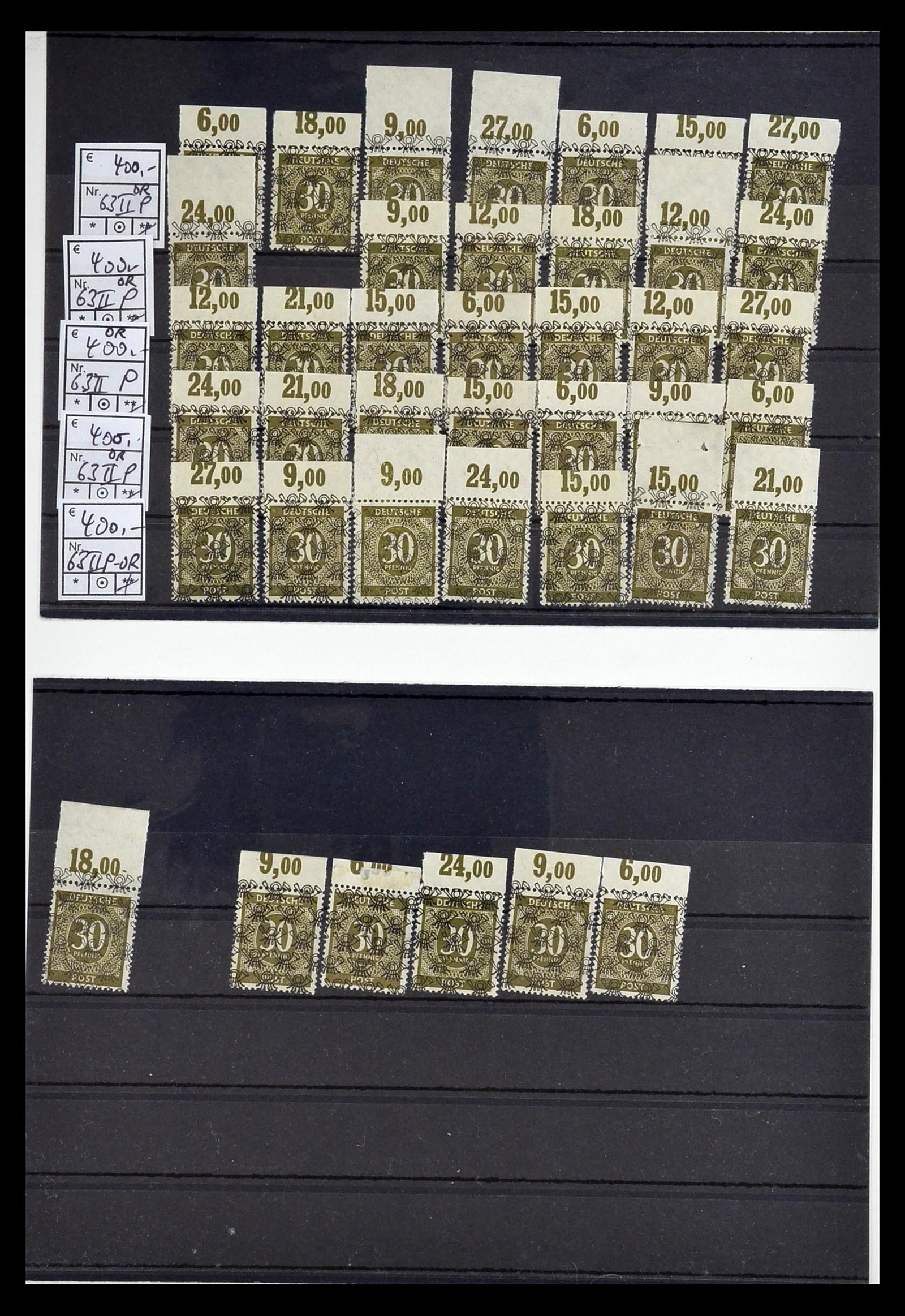 34914 022 - Postzegelverzameling 34914 Duitse Zone band- en net opdrukken 1948.