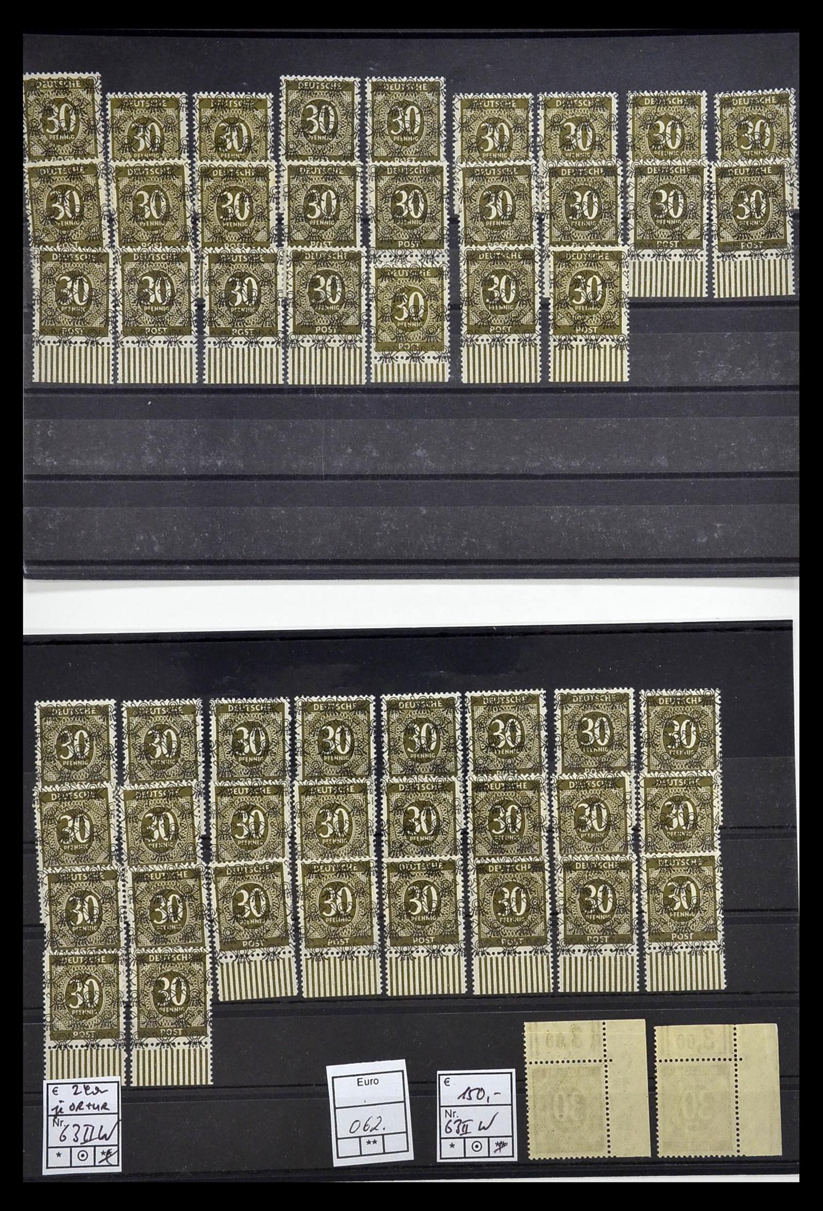 34914 023 - Postzegelverzameling 34914 Duitse Zone band- en net opdrukken 1948.