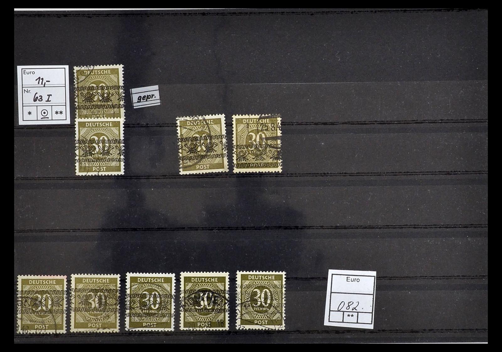 34914 027 - Postzegelverzameling 34914 Duitse Zone band- en net opdrukken 1948.
