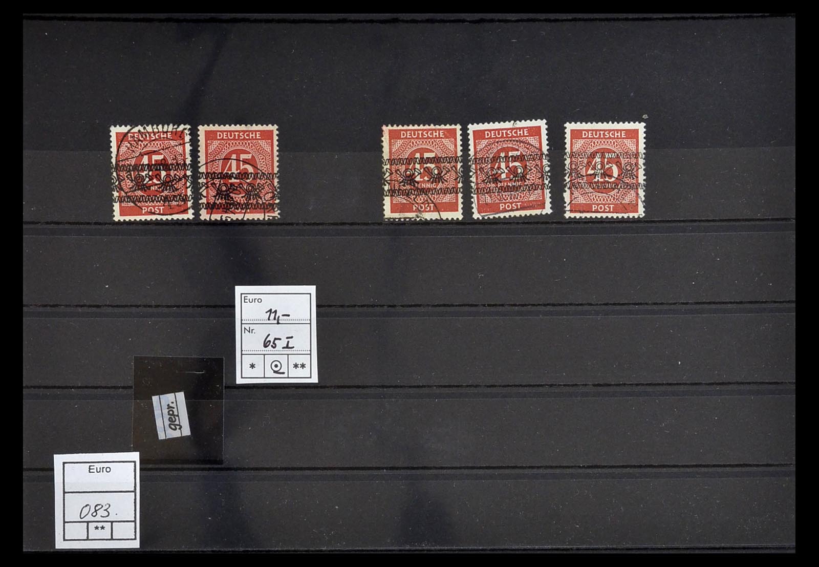 34914 028 - Postzegelverzameling 34914 Duitse Zone band- en net opdrukken 1948.