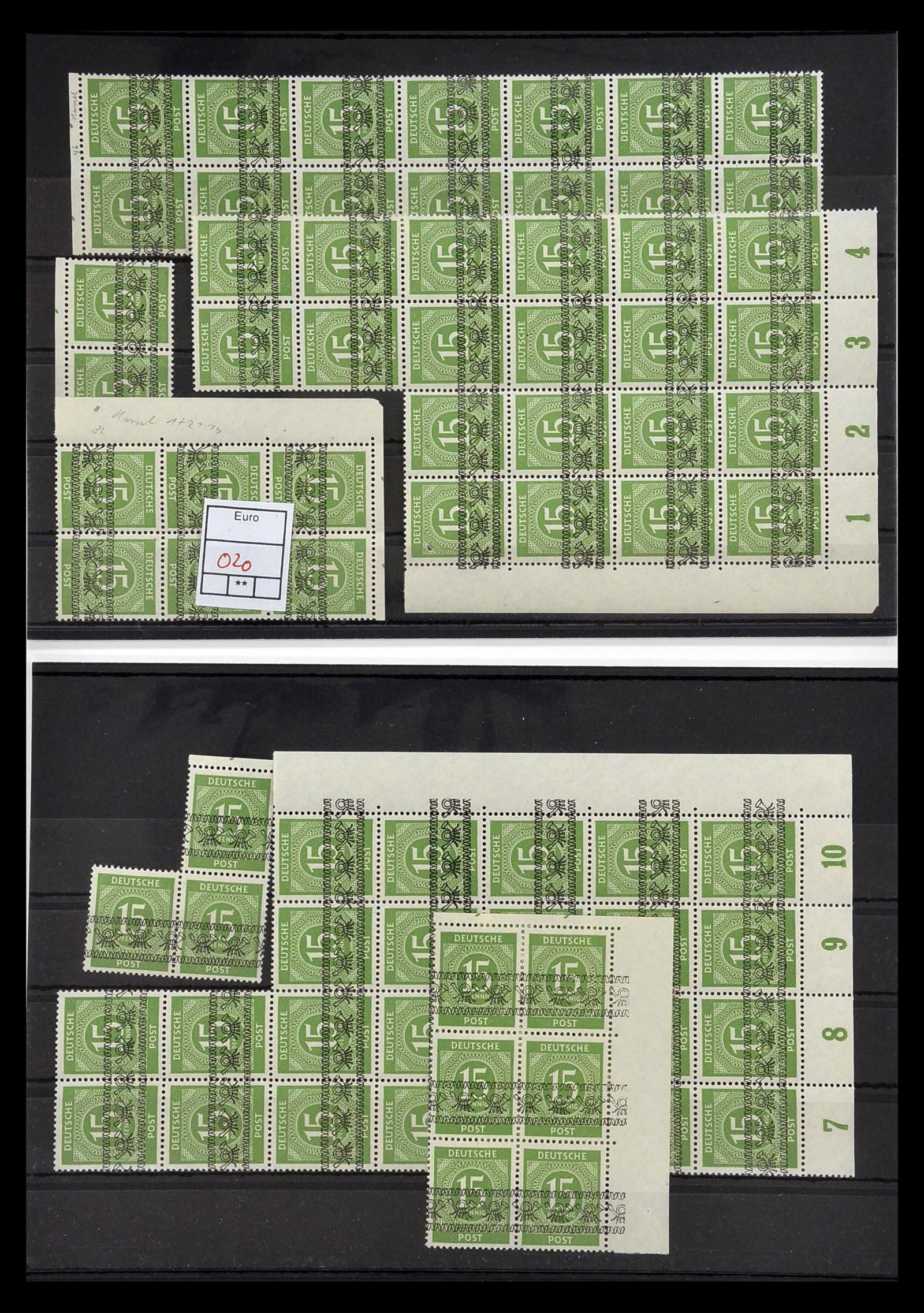 34914 033 - Stamp Collection 34914 German Zone band and net overprints 1948.