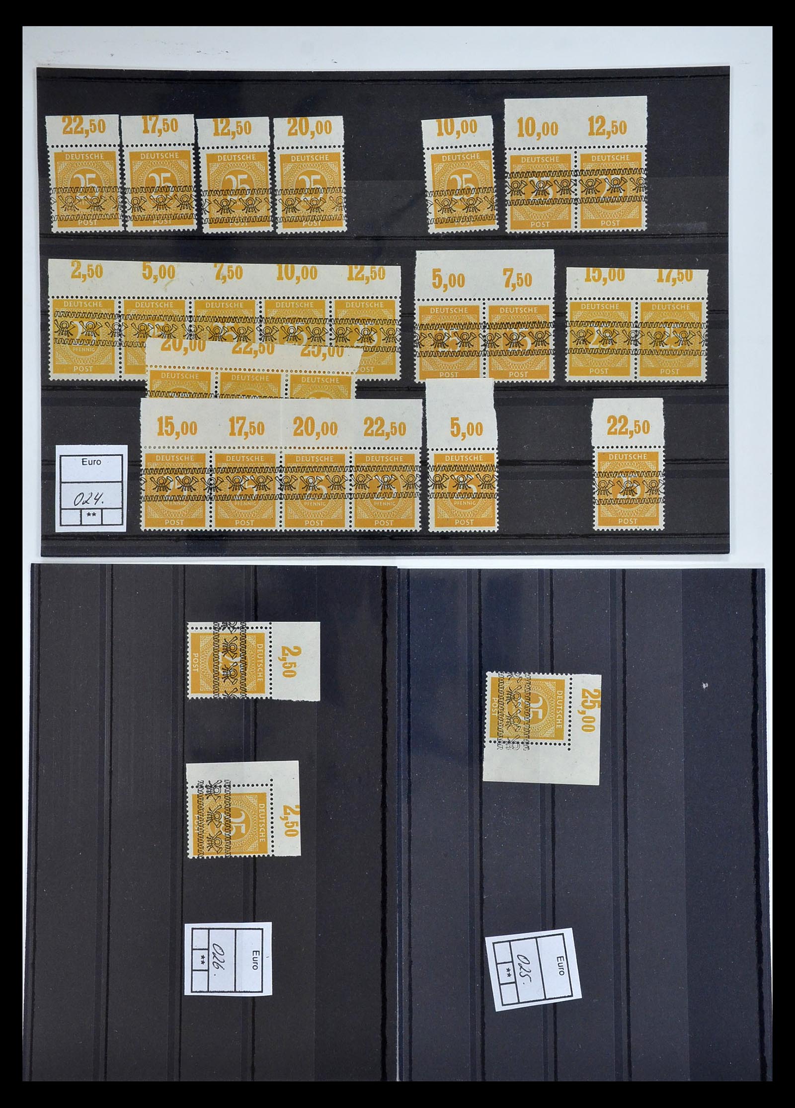 34914 038 - Stamp Collection 34914 German Zone band and net overprints 1948.