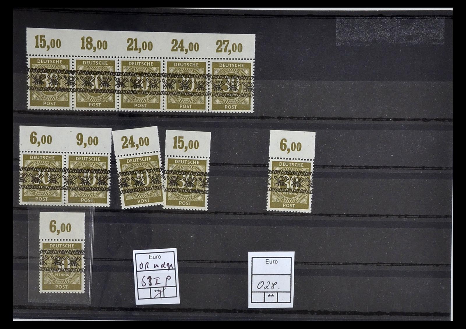 34914 040 - Postzegelverzameling 34914 Duitse Zone band- en net opdrukken 1948.