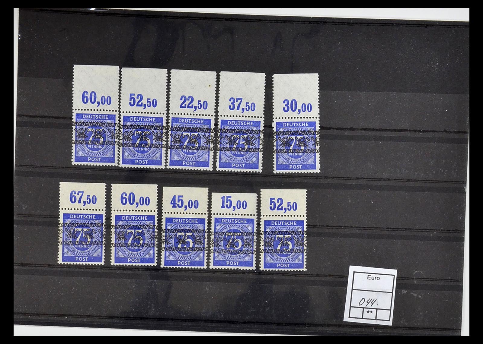34914 049 - Postzegelverzameling 34914 Duitse Zone band- en net opdrukken 1948.
