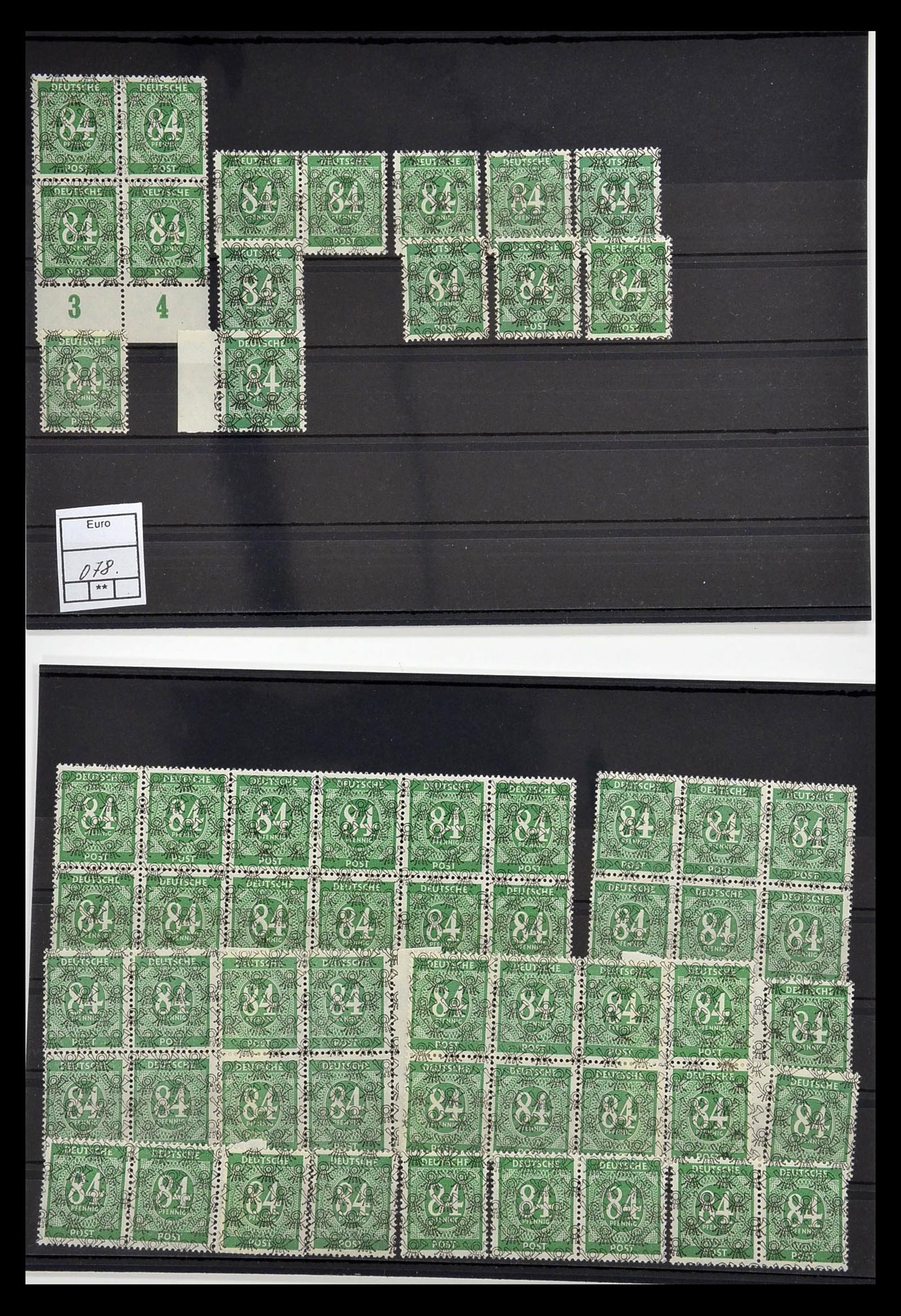 34914 051 - Postzegelverzameling 34914 Duitse Zone band- en net opdrukken 1948.