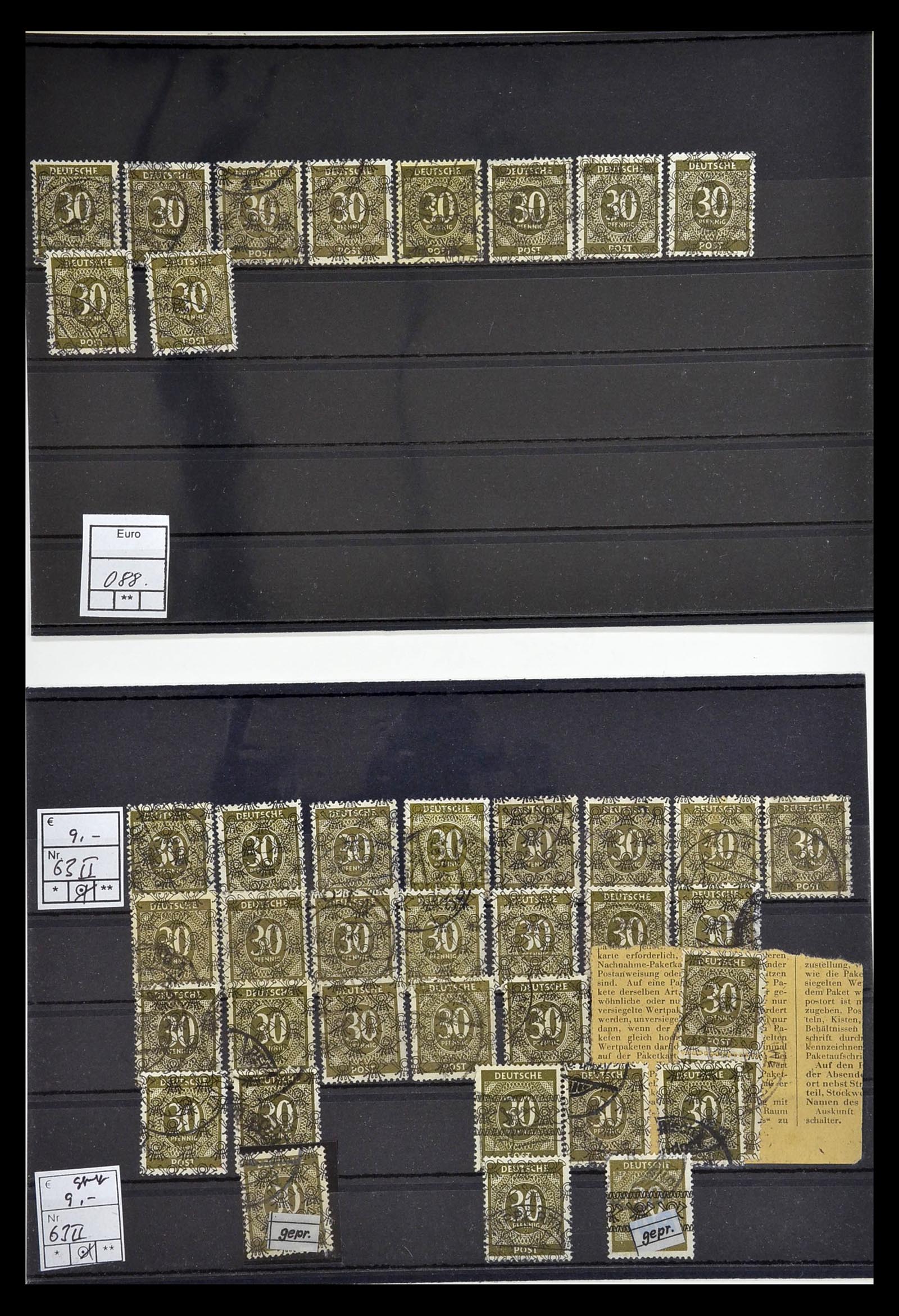 34914 056 - Postzegelverzameling 34914 Duitse Zone band- en net opdrukken 1948.