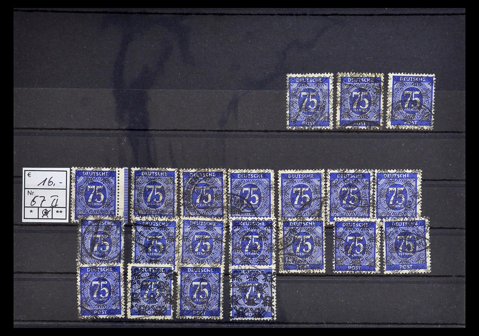 34914 059 - Postzegelverzameling 34914 Duitse Zone band- en net opdrukken 1948.