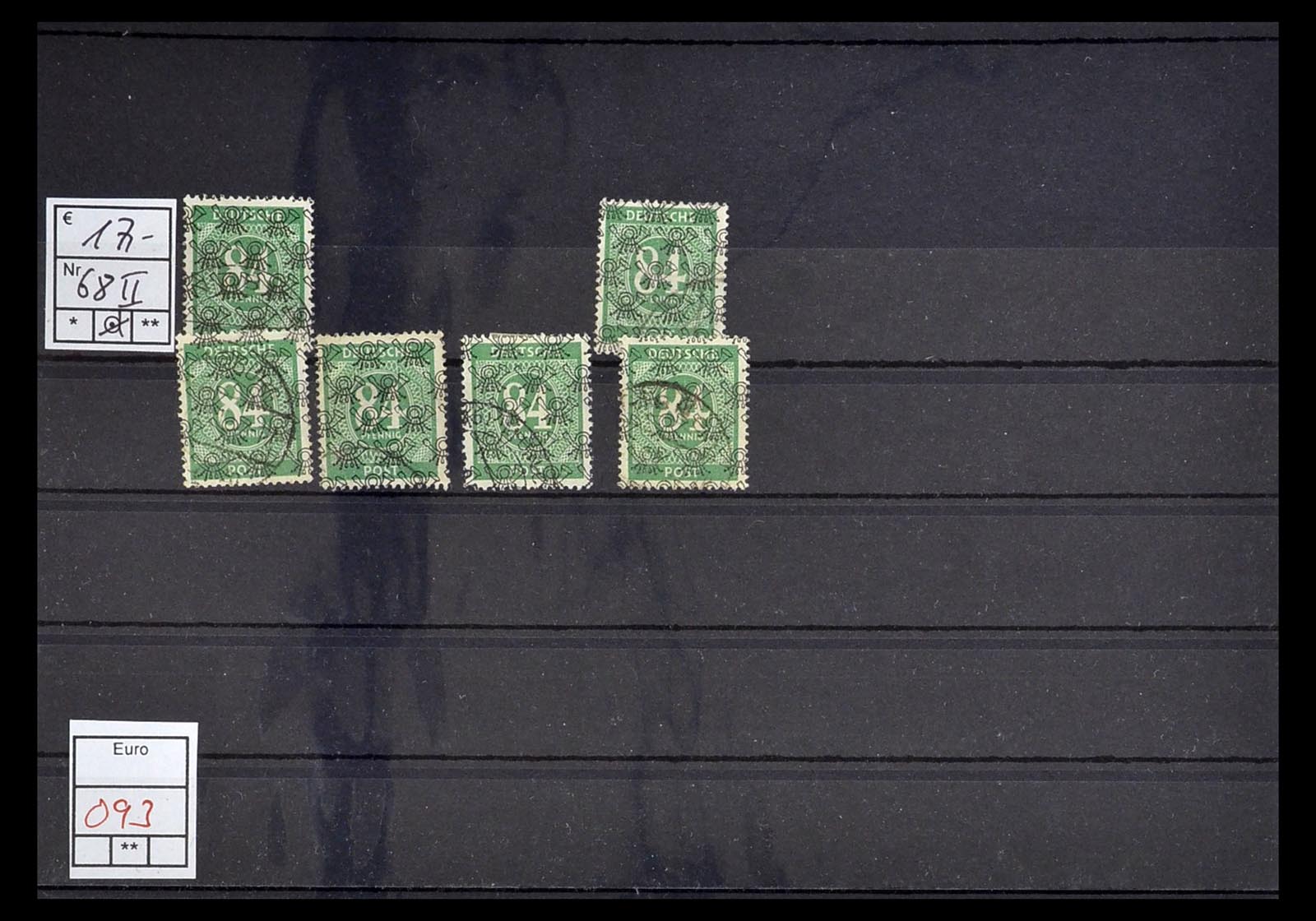 34914 060 - Postzegelverzameling 34914 Duitse Zone band- en net opdrukken 1948.