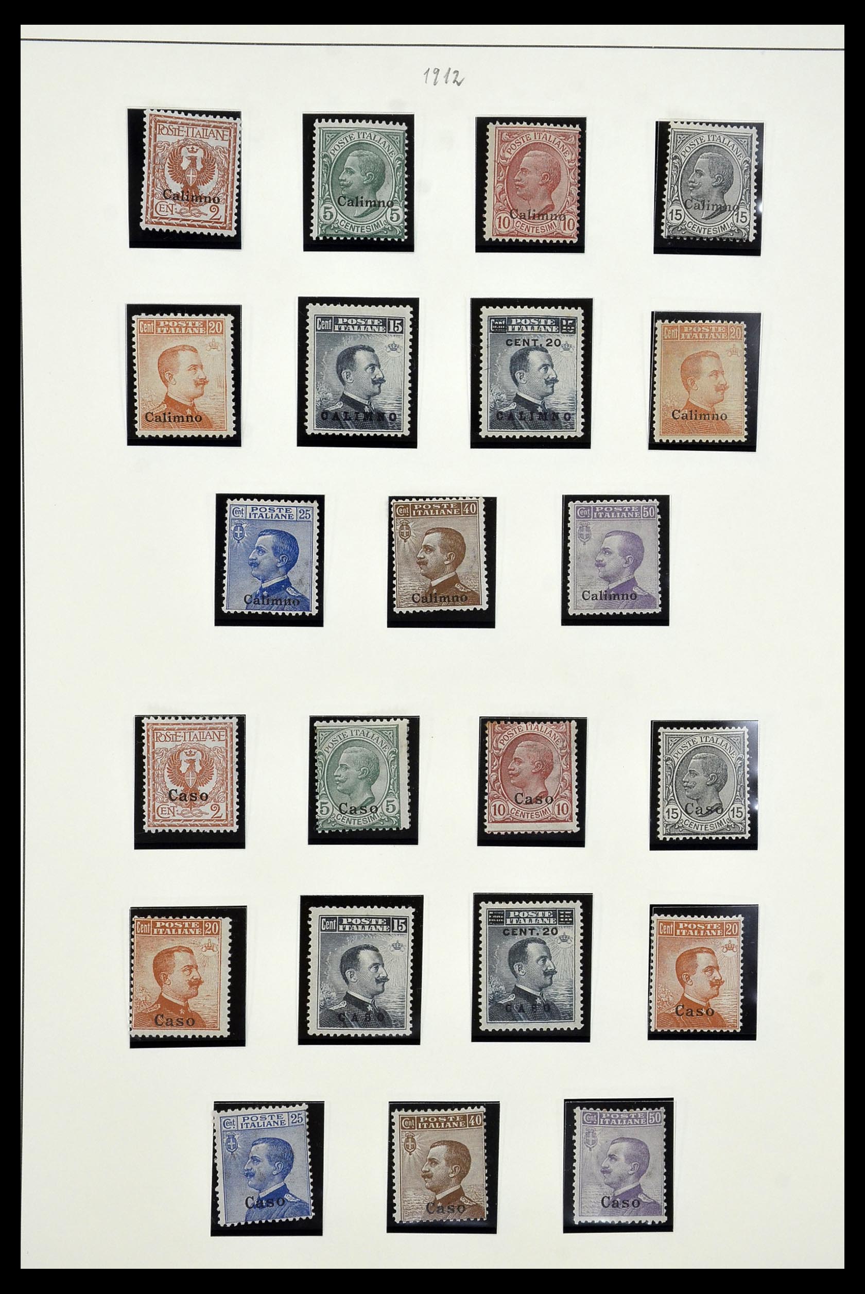 34915 001 - Postzegelverzameling 34915 Italiaans Egeïsche eilanden 1912-1944.