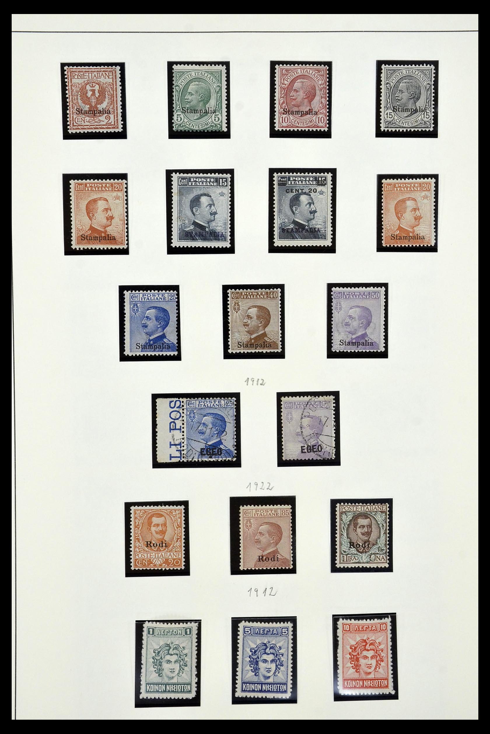 34915 007 - Postzegelverzameling 34915 Italiaans Egeïsche eilanden 1912-1944.