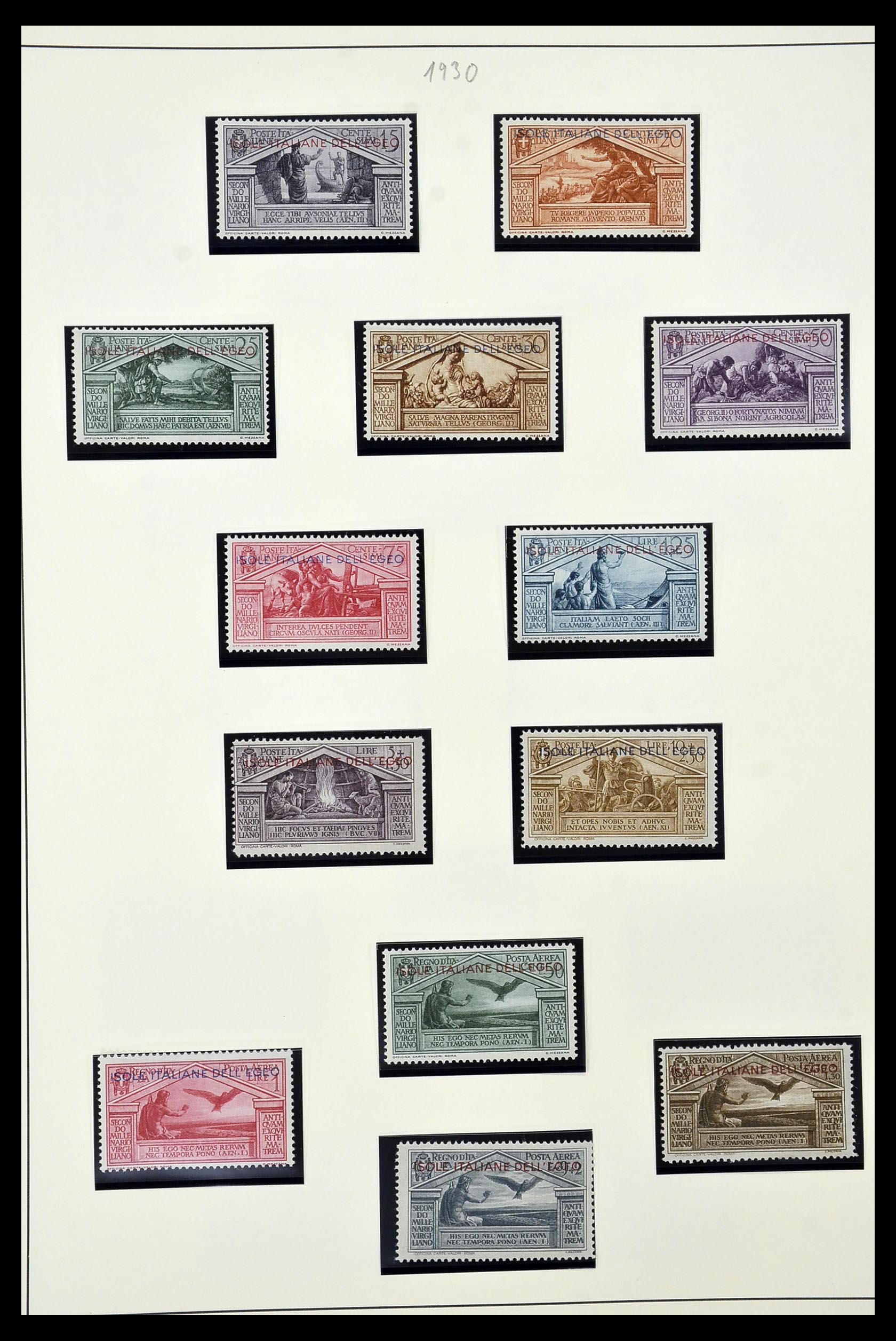 34915 014 - Postzegelverzameling 34915 Italiaans Egeïsche eilanden 1912-1944.