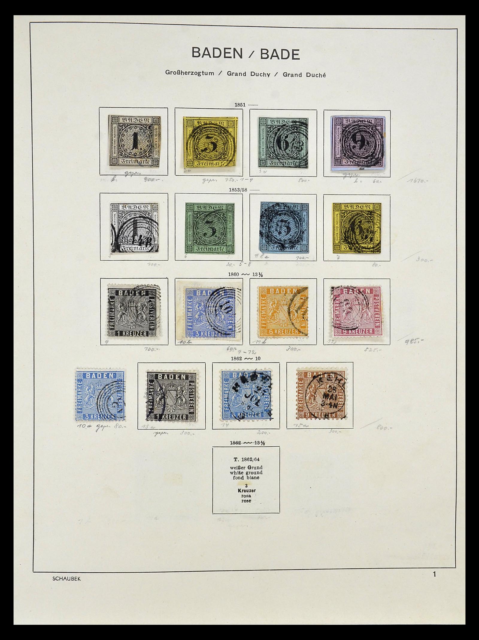 34916 001 - Postzegelverzameling 34916 Oud Duitse Staten 1849-1920.