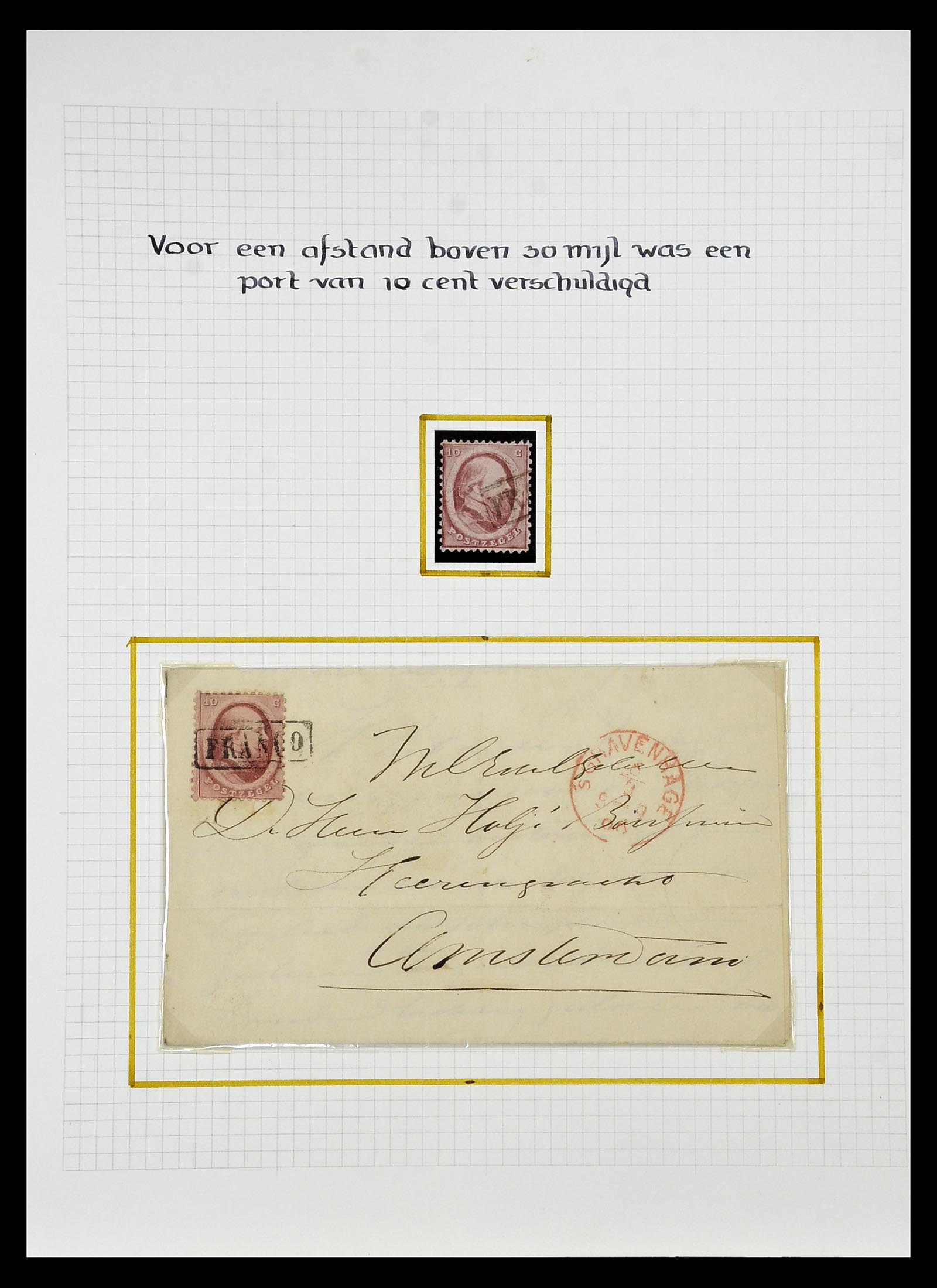 34925 017 - Stamp Collection 34925 Netherlands 1852.