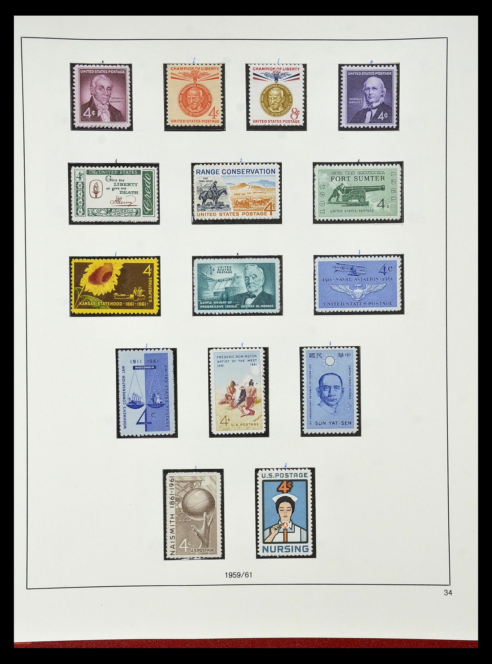 34927 053 - Postzegelverzameling 34927 USA 1869-1990.