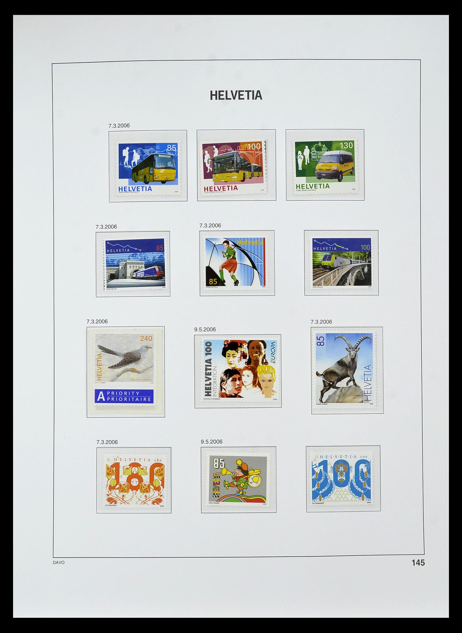 34930 225 - Stamp Collection 34930 Switzerland 1843-2012.