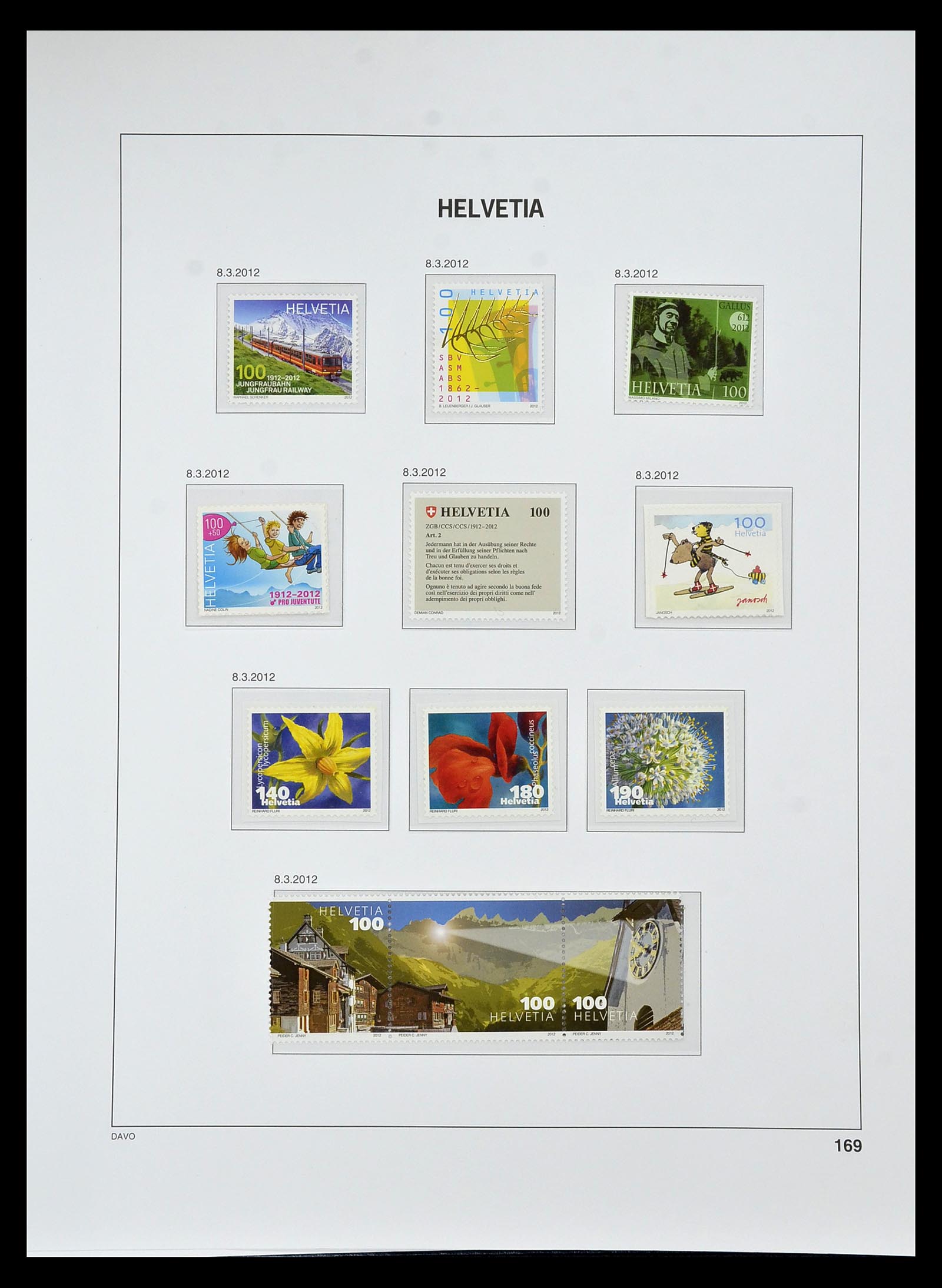 34930 249 - Stamp Collection 34930 Switzerland 1843-2012.