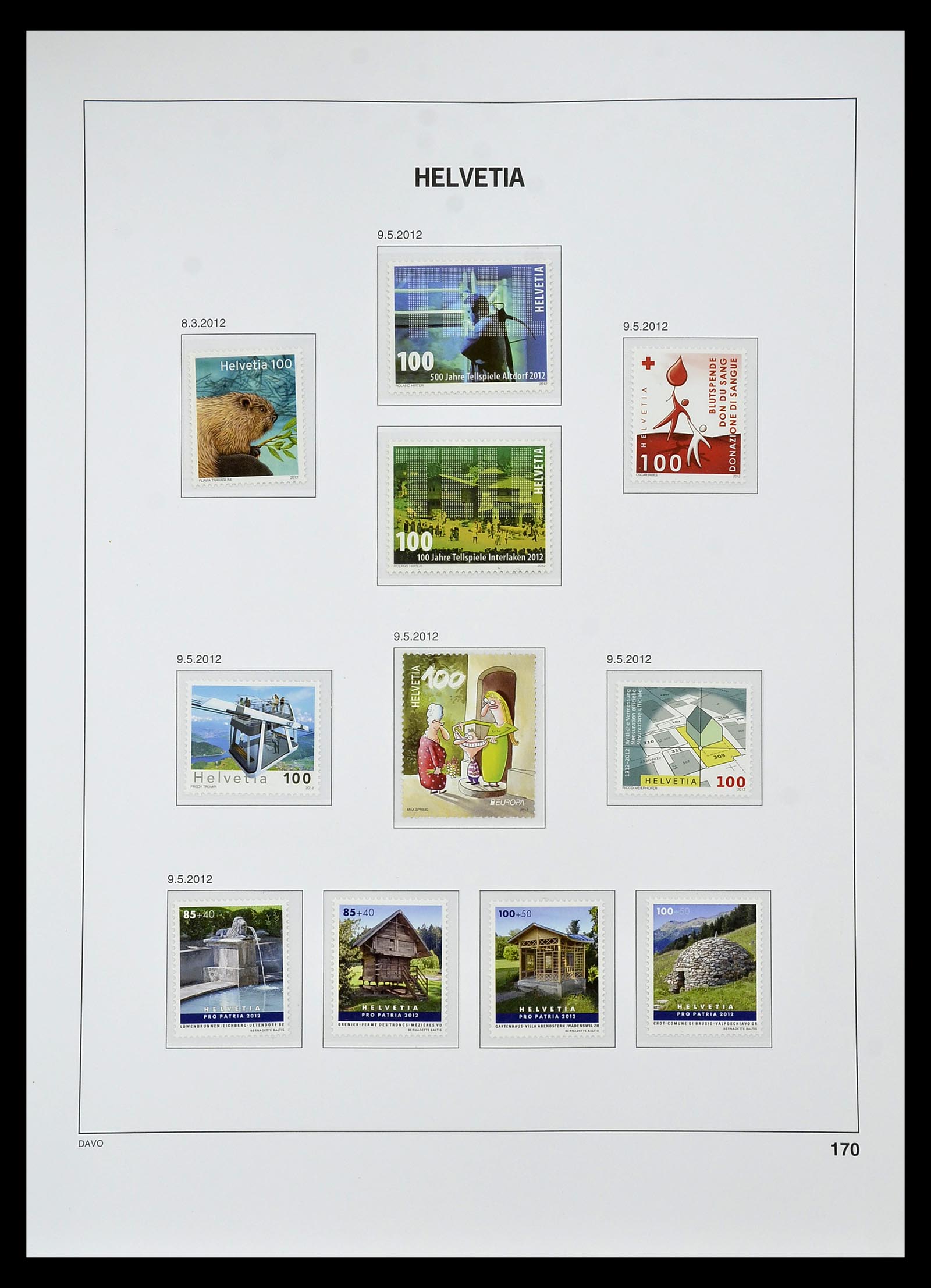 34930 250 - Stamp Collection 34930 Switzerland 1843-2012.