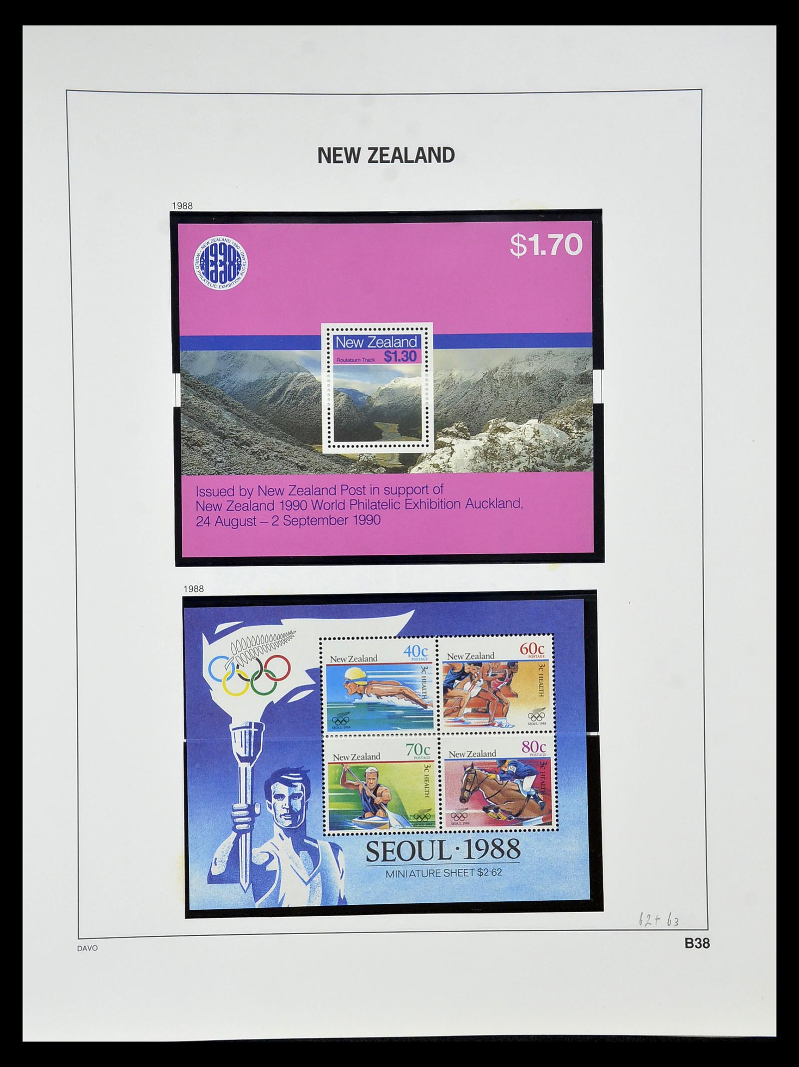 34936 110 - Stamp Collection 34936 New Zealand 1892-1993.
