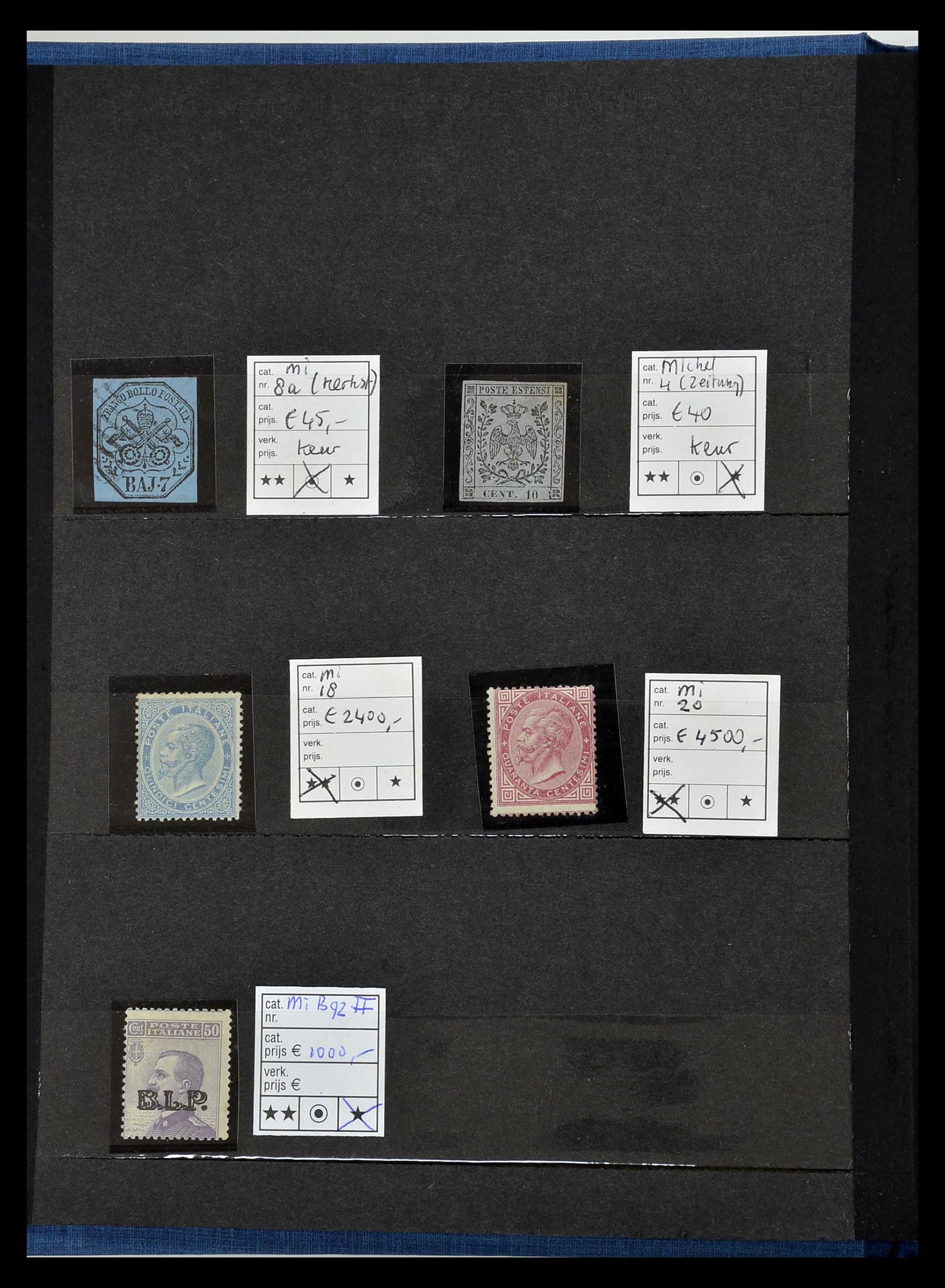 34940 002 - Postzegelverzameling 34940 Italië en gebieden 1850-1945.
