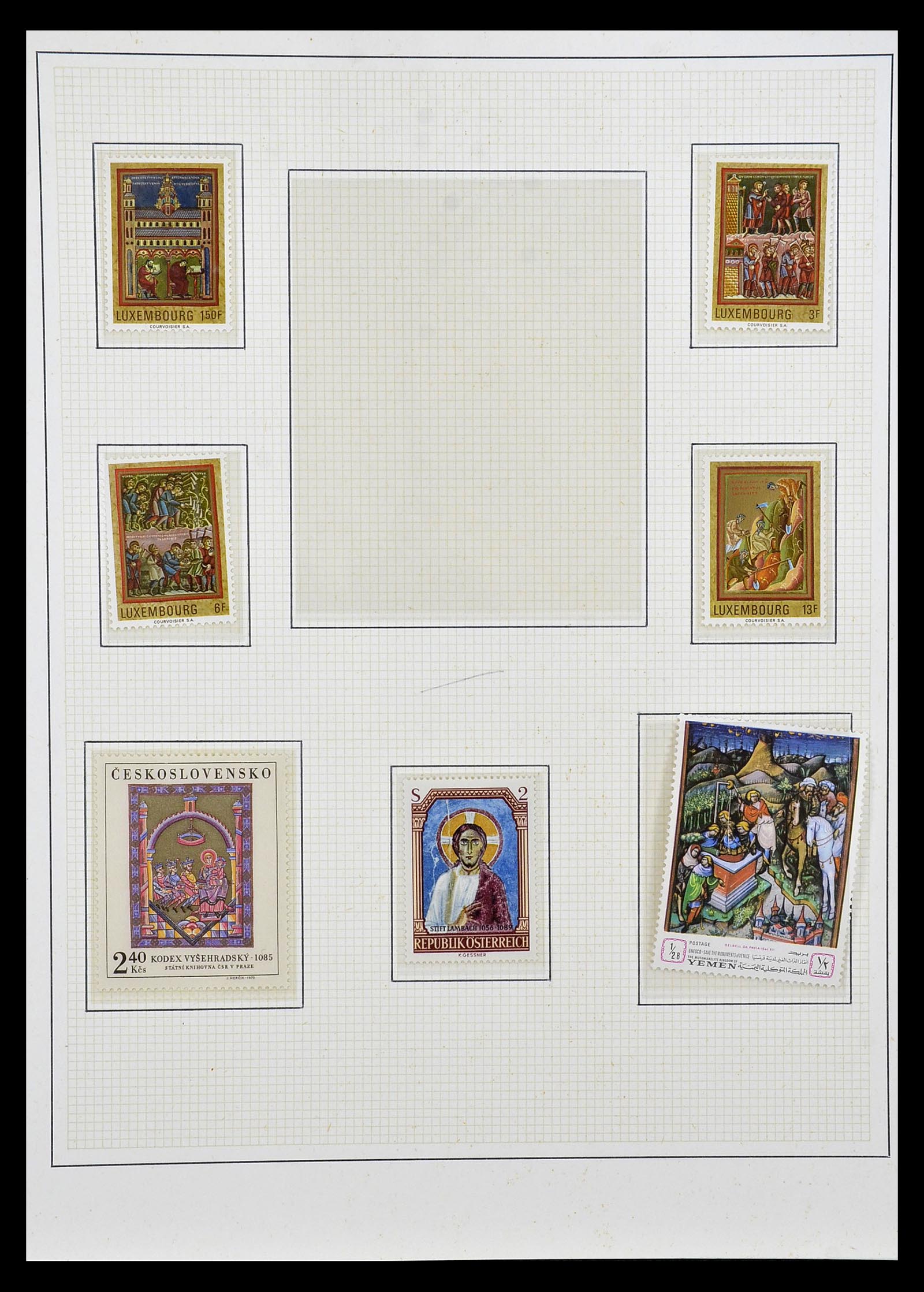 34946 002 - Postzegelverzameling 34946 Motief Kunst en Religie.