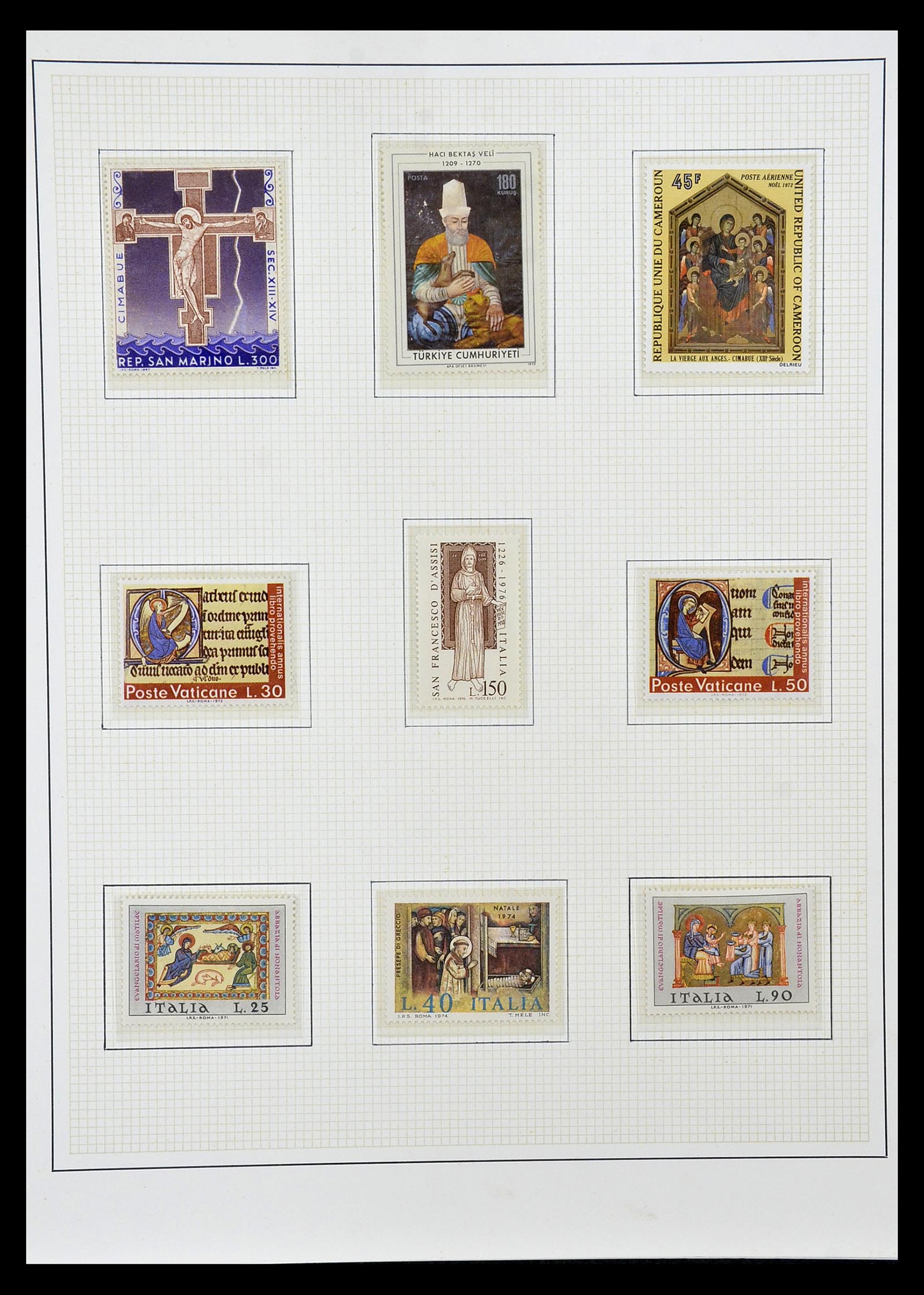 34946 006 - Postzegelverzameling 34946 Motief Kunst en Religie.