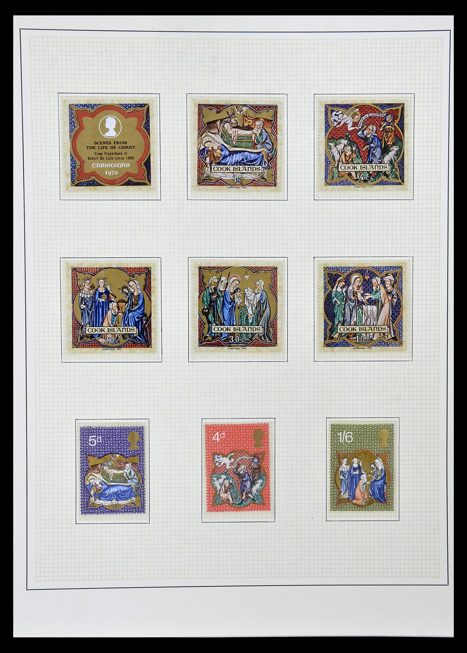 34946 007 - Stamp Collection 34946 Motief Kunst en Religie.