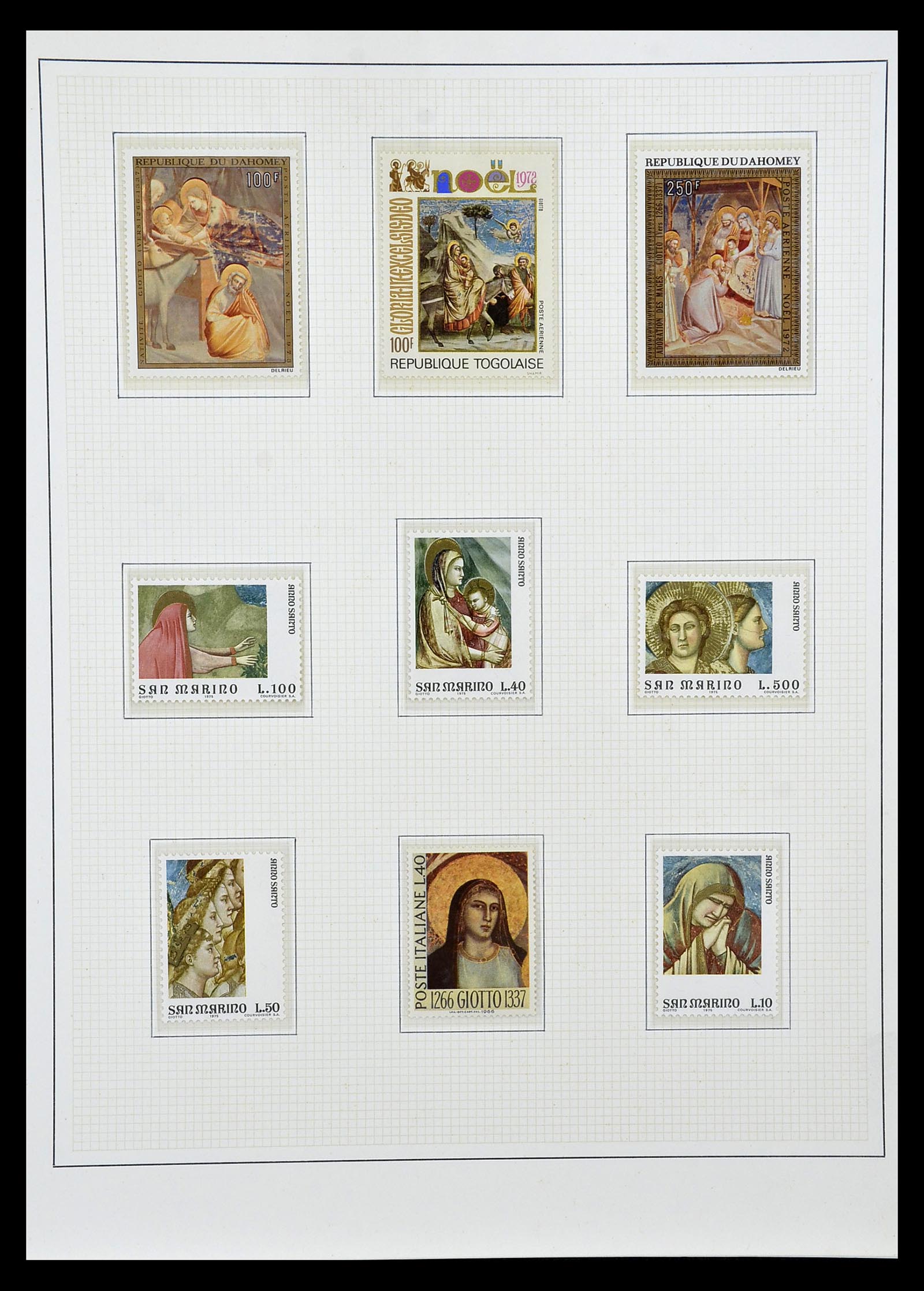 34946 009 - Postzegelverzameling 34946 Motief Kunst en Religie.
