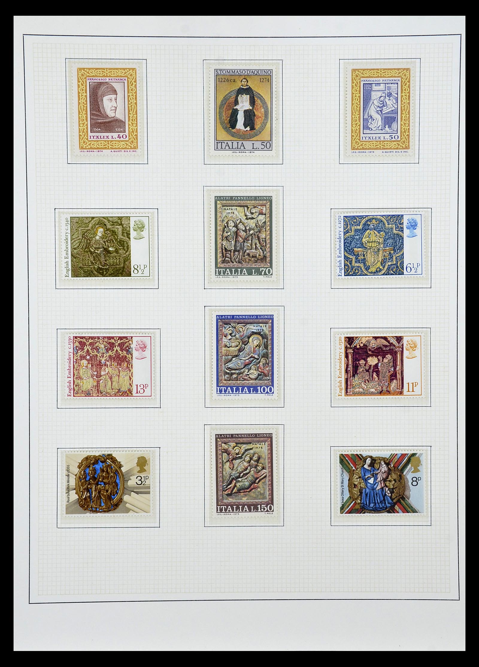 34946 016 - Postzegelverzameling 34946 Motief Kunst en Religie.