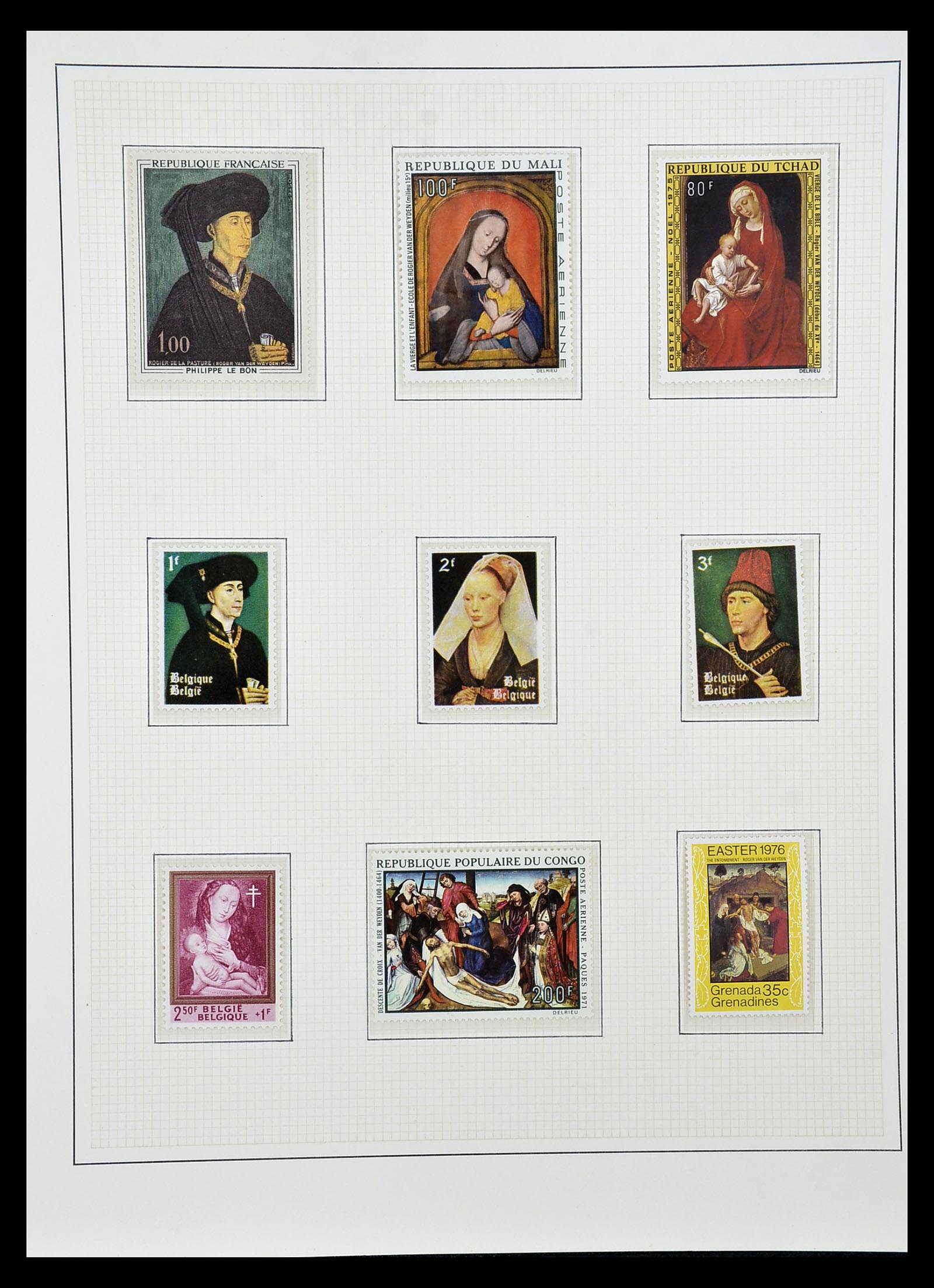 34946 029 - Stamp Collection 34946 Motief Kunst en Religie.