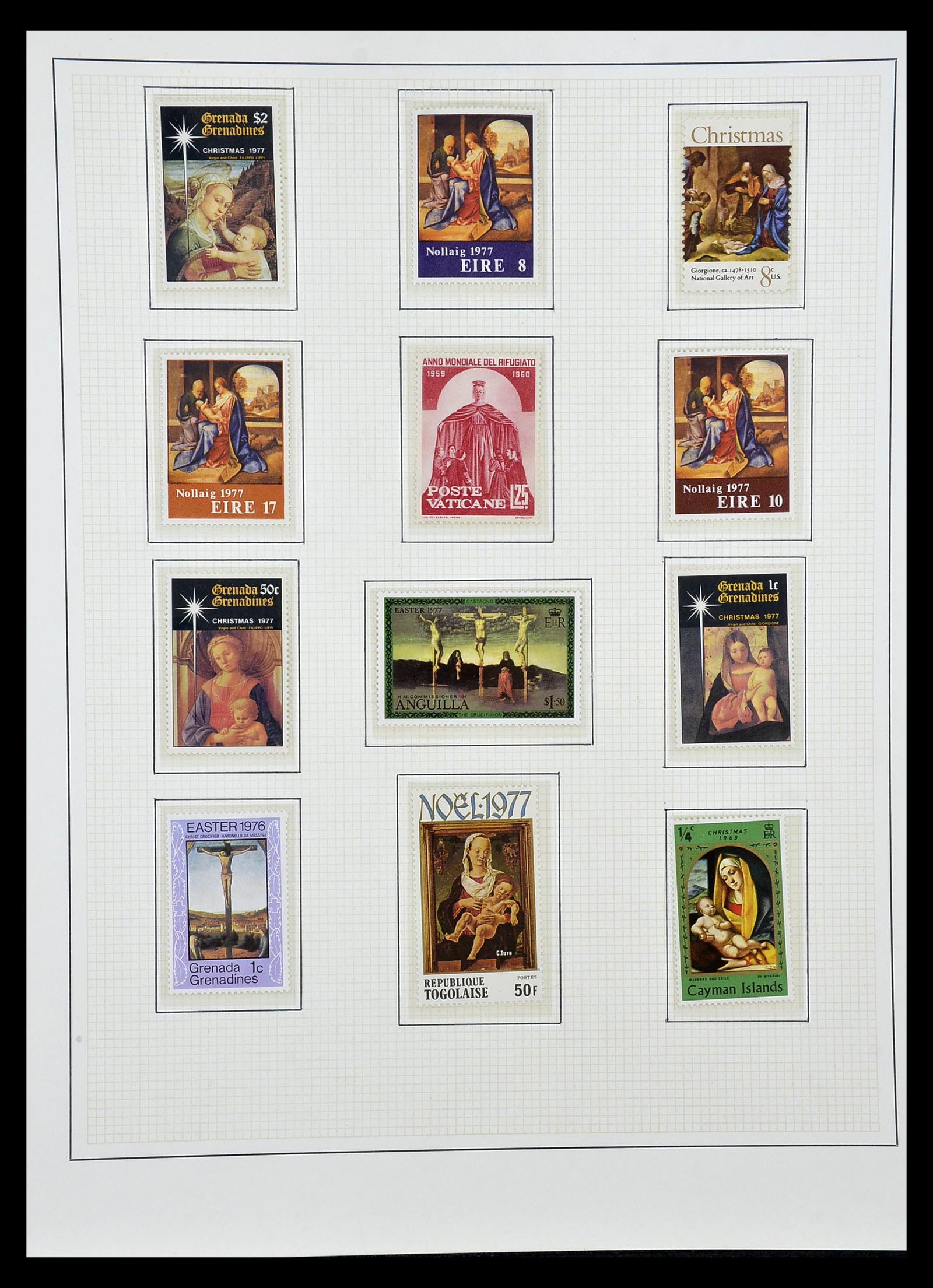 34946 031 - Postzegelverzameling 34946 Motief Kunst en Religie.